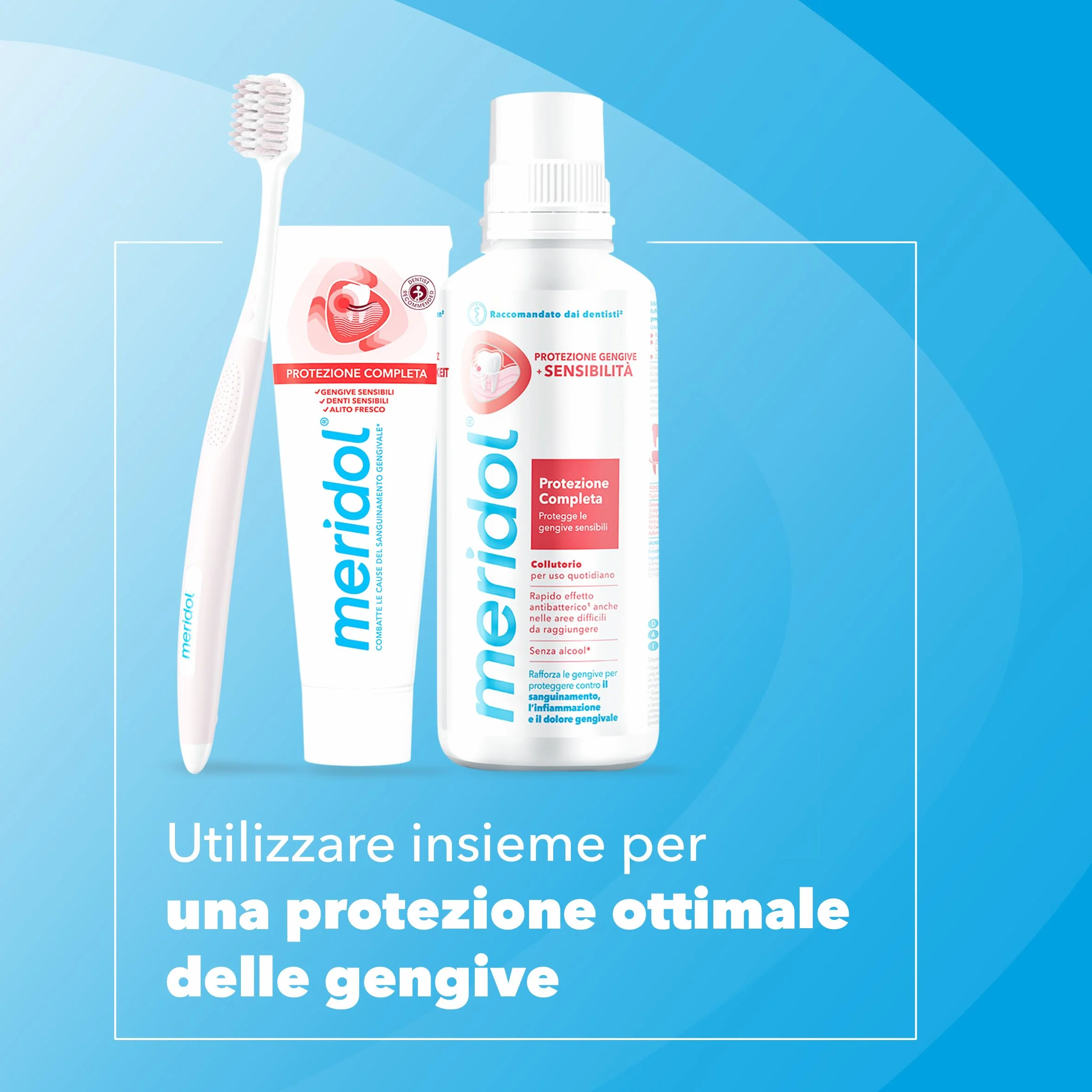 Meridol Collutorio antibatterico 400ml, lenisce gengive irritate, protegge smalto, 0% Alcohol