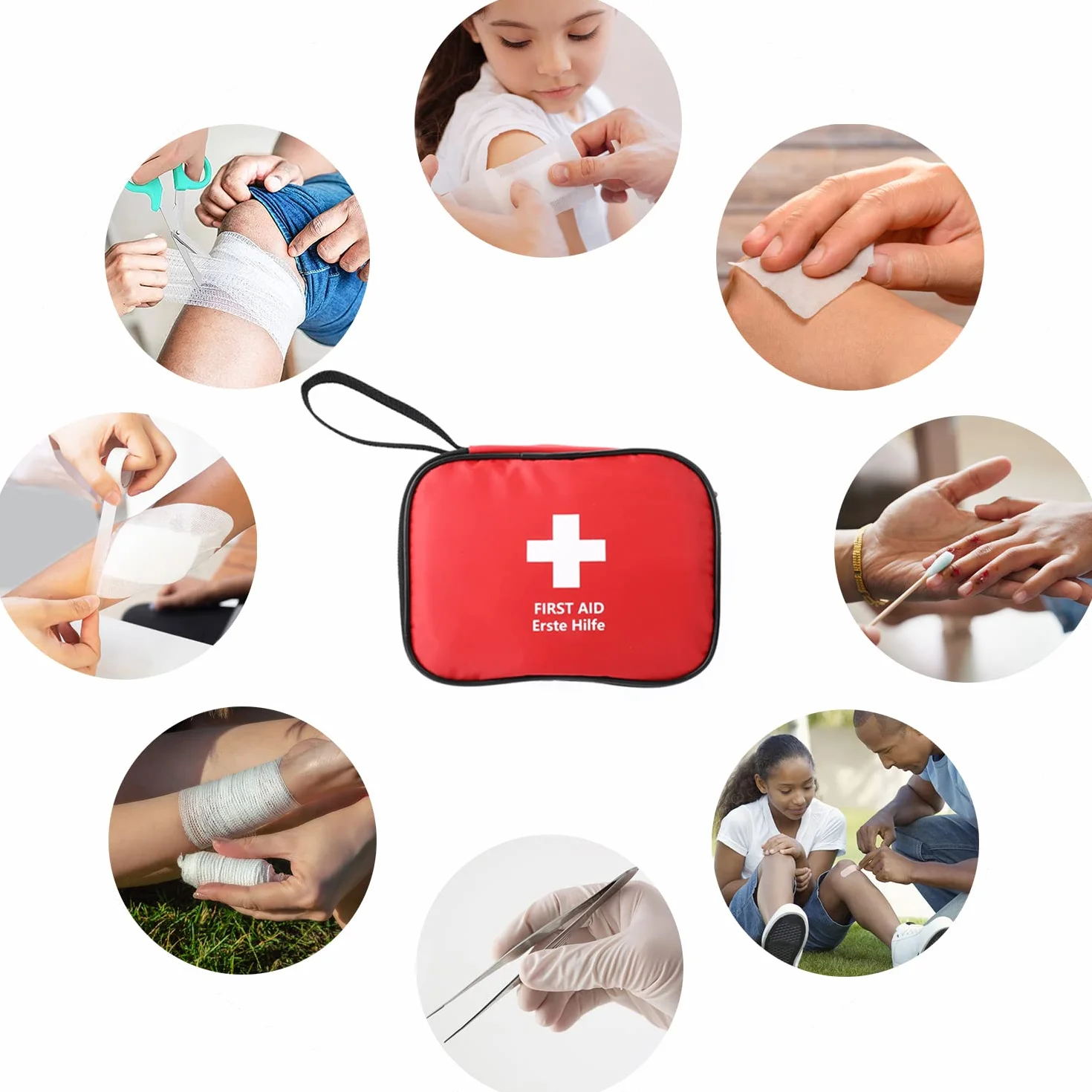 Kit di Pronto Soccorso Portatile 90 Pezzi, Mini Kit Primo Soccorso per Casa Auto Viaggio