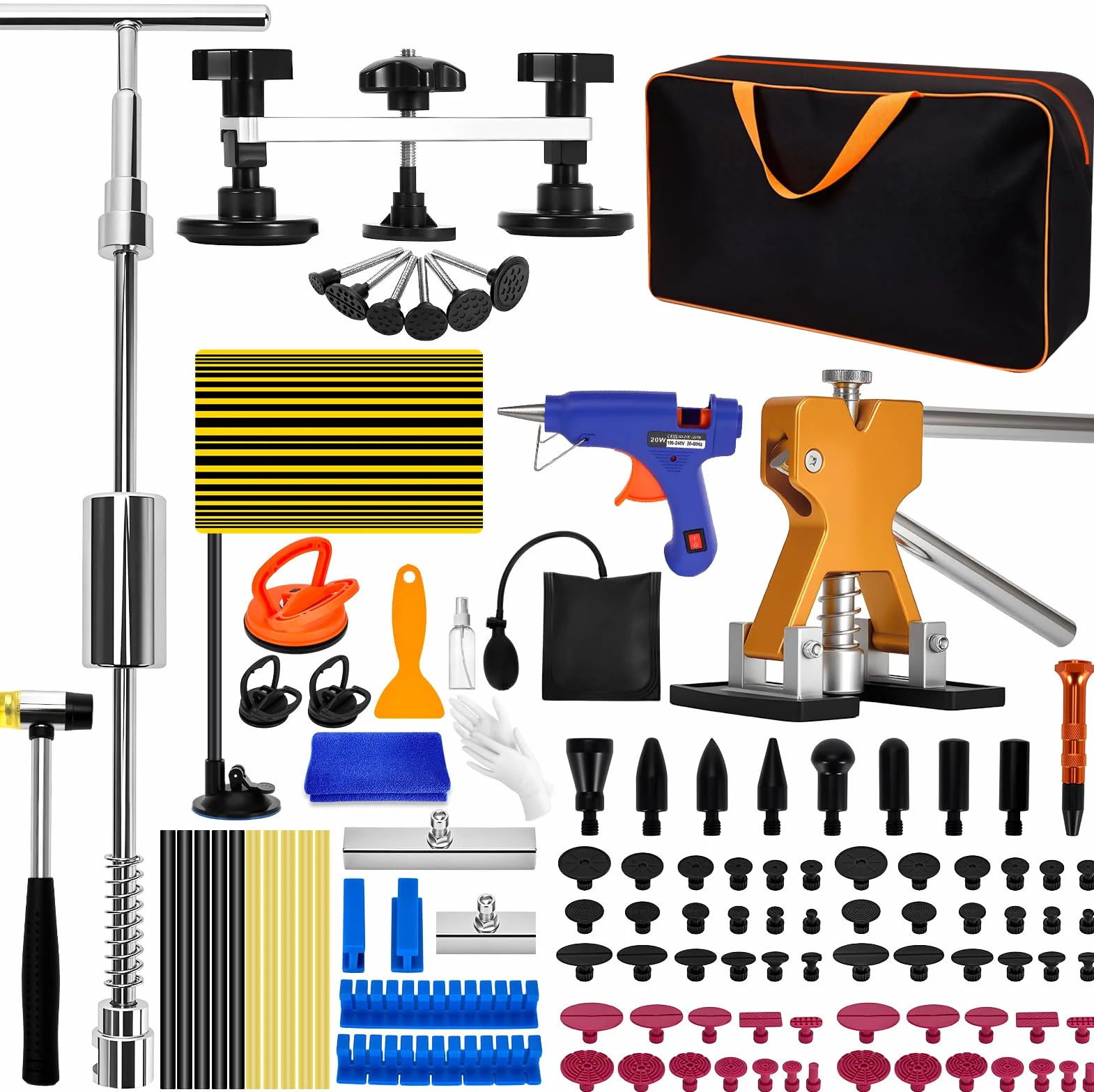 Kit Levabolli Carrozzeria Auto 120 Pezzi con Ventosa, Estrattore, Martello e Accessori