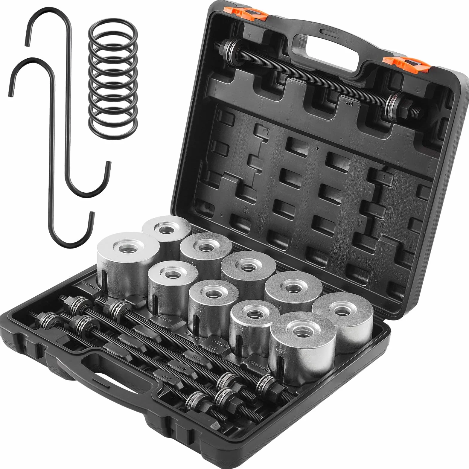 VEVOR Kit Manicotto di Trazione e Pressione 27 Pezzi, Set Rimozione Cuscinetti Boccola Acciaio con Custodia Trasporto