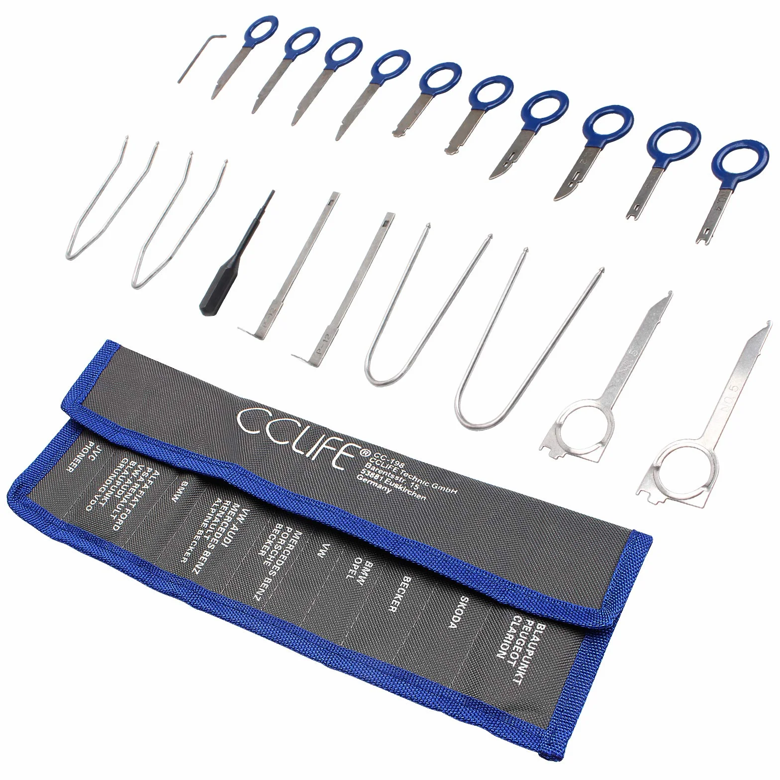 CCLIFE 20 Pezzi Set Smontaggio Autoradio, Chiavi di Rimozione per Stereo Radio