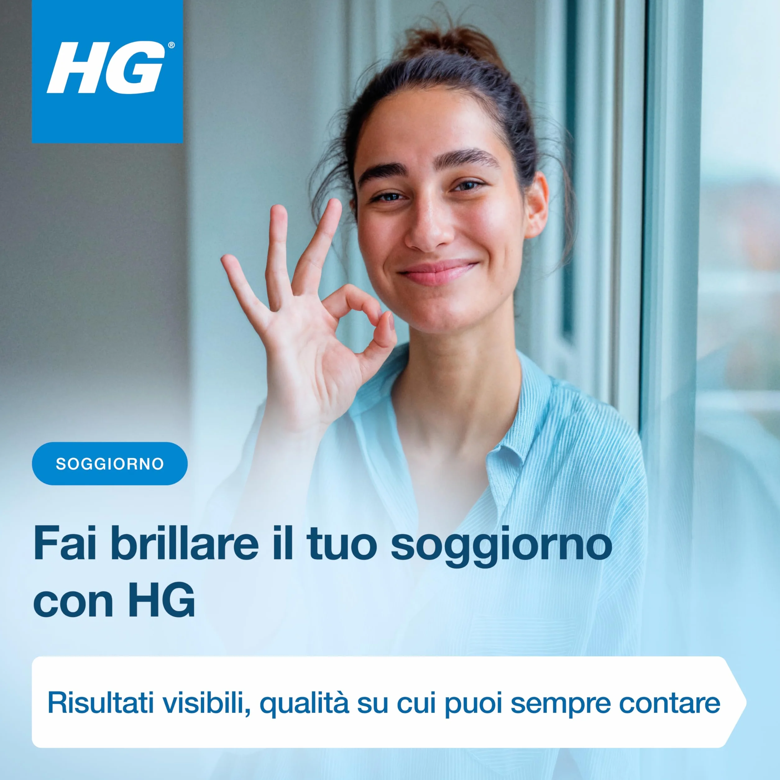 HG Detergente per Vetri Concentrato 500ml Lucentezza Senza Aloni