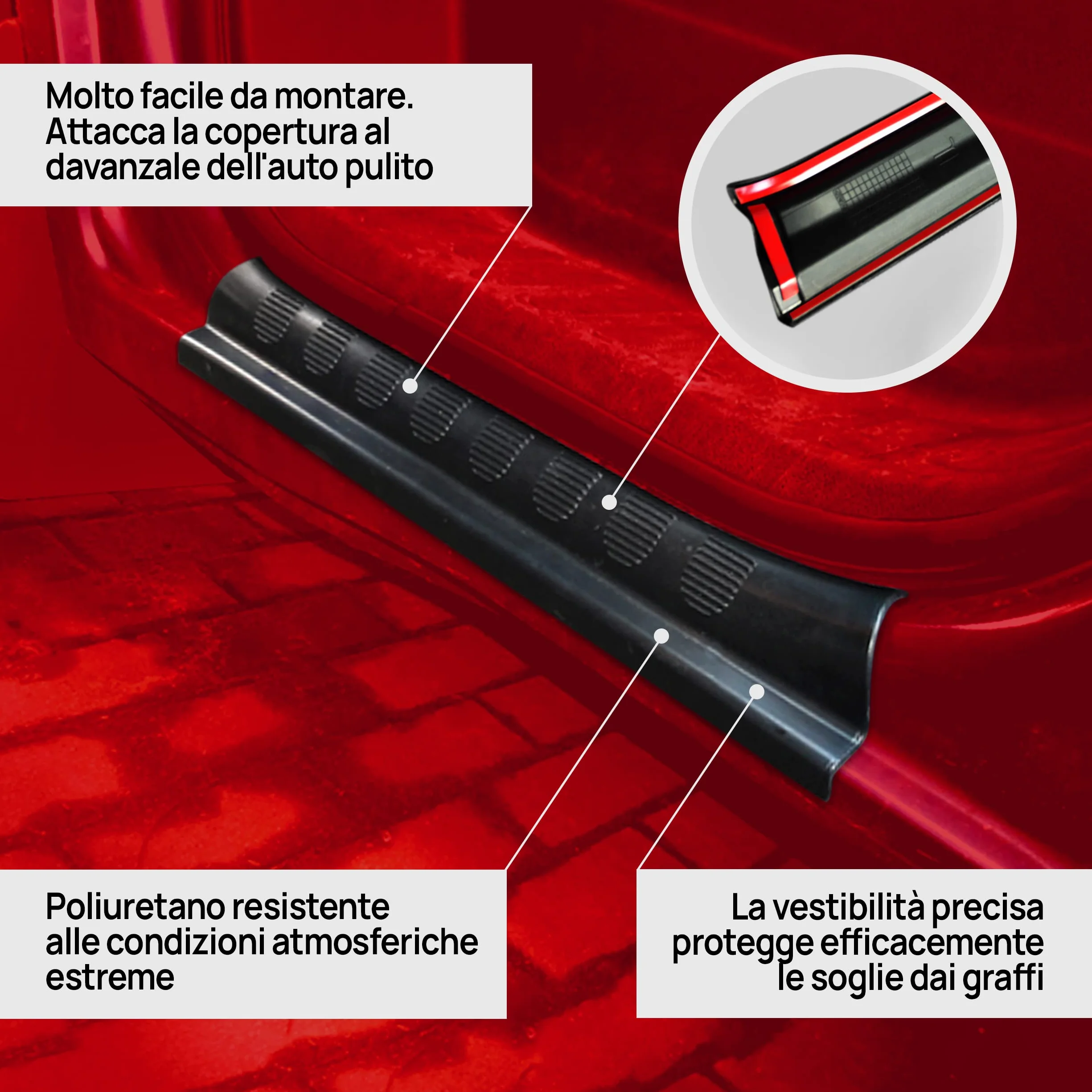 CHROMEMASTER | Rivestimenti Protettivi Battitacco, Compatibili con Opel Movano 2010-2022 | Poliuretano, Nero Opaco | I Rivestimenti Proteggeranno i Battitacco Tua Auto da Graffi e Danni