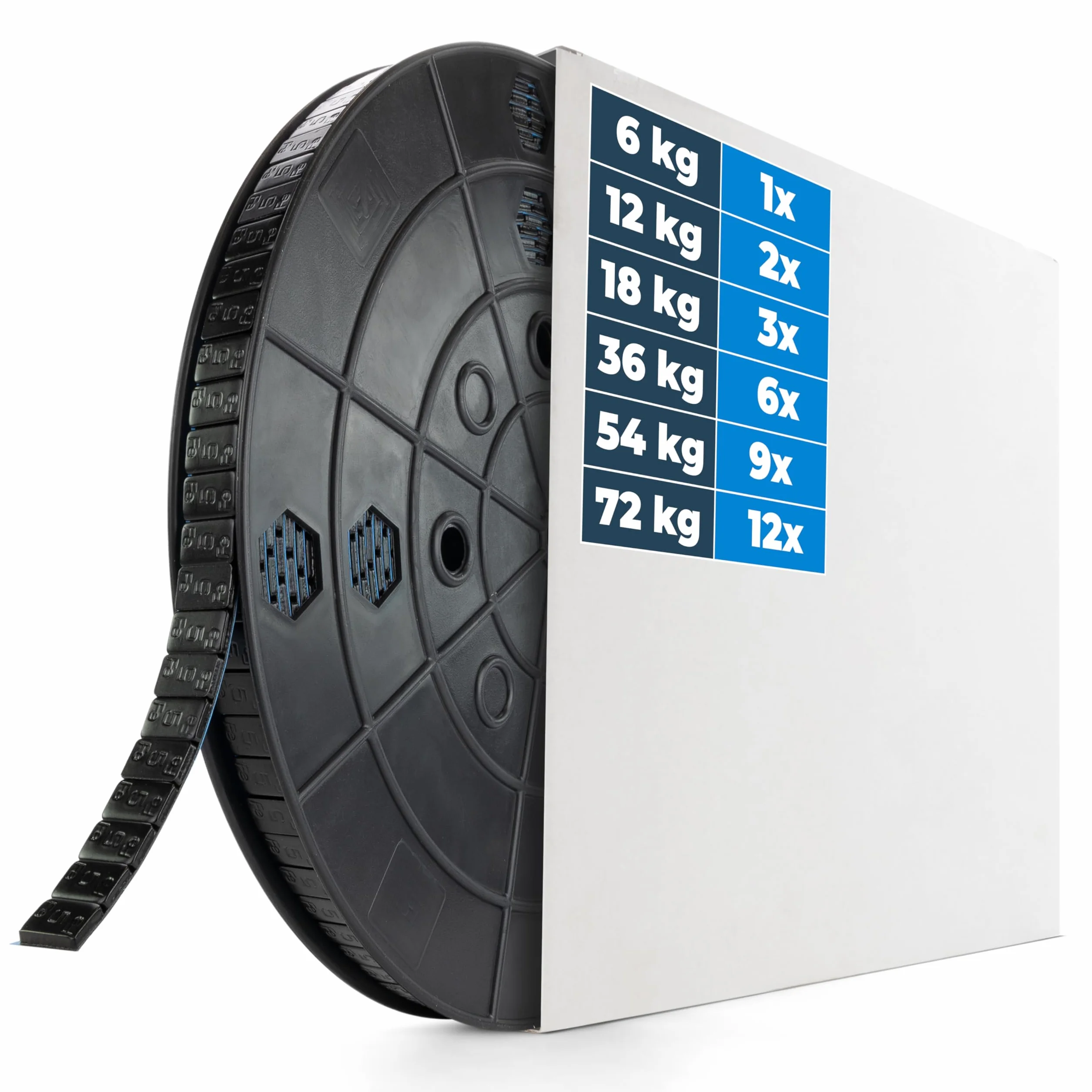 HASKYY 6KG Rotolo Pesi Nero Equilibratura Barretta 5g*1200 5g Pesi in Acciaio
