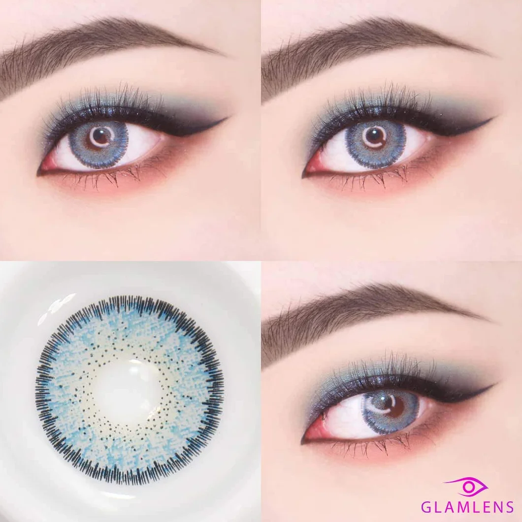 GLAMLENS SILIKON COMFORT NEWNESS soczewki kontaktowe niebieskie naturalne DIA 14.50 1 para (2 sztuki) bez korekcji 0.00 dioptrii