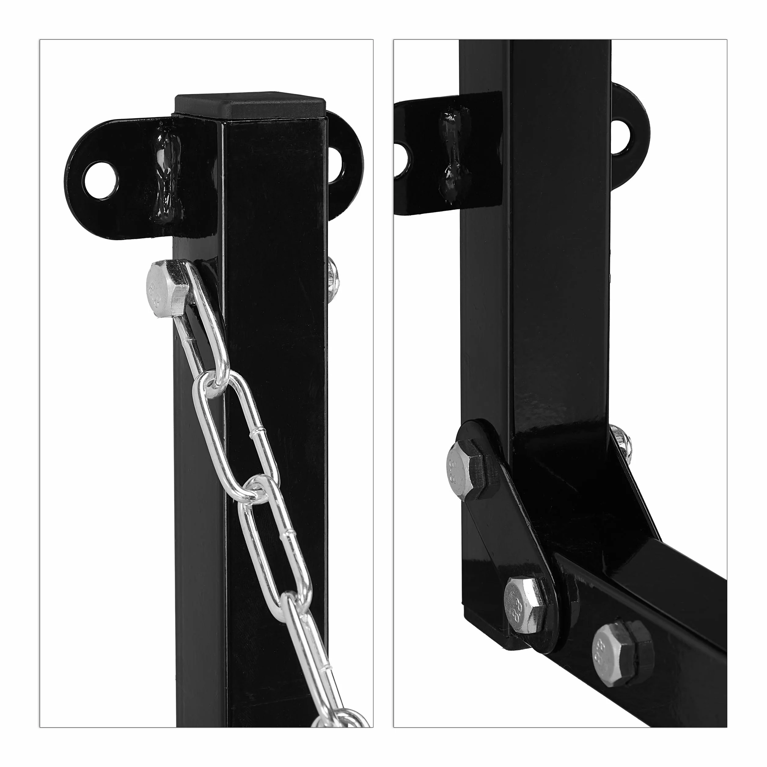 Relaxdays Scaffale Porta Gomme da Parete per 4 Pneumatici, Supporto Pieghevole Fino a 90 kg, Acciaio, Nero