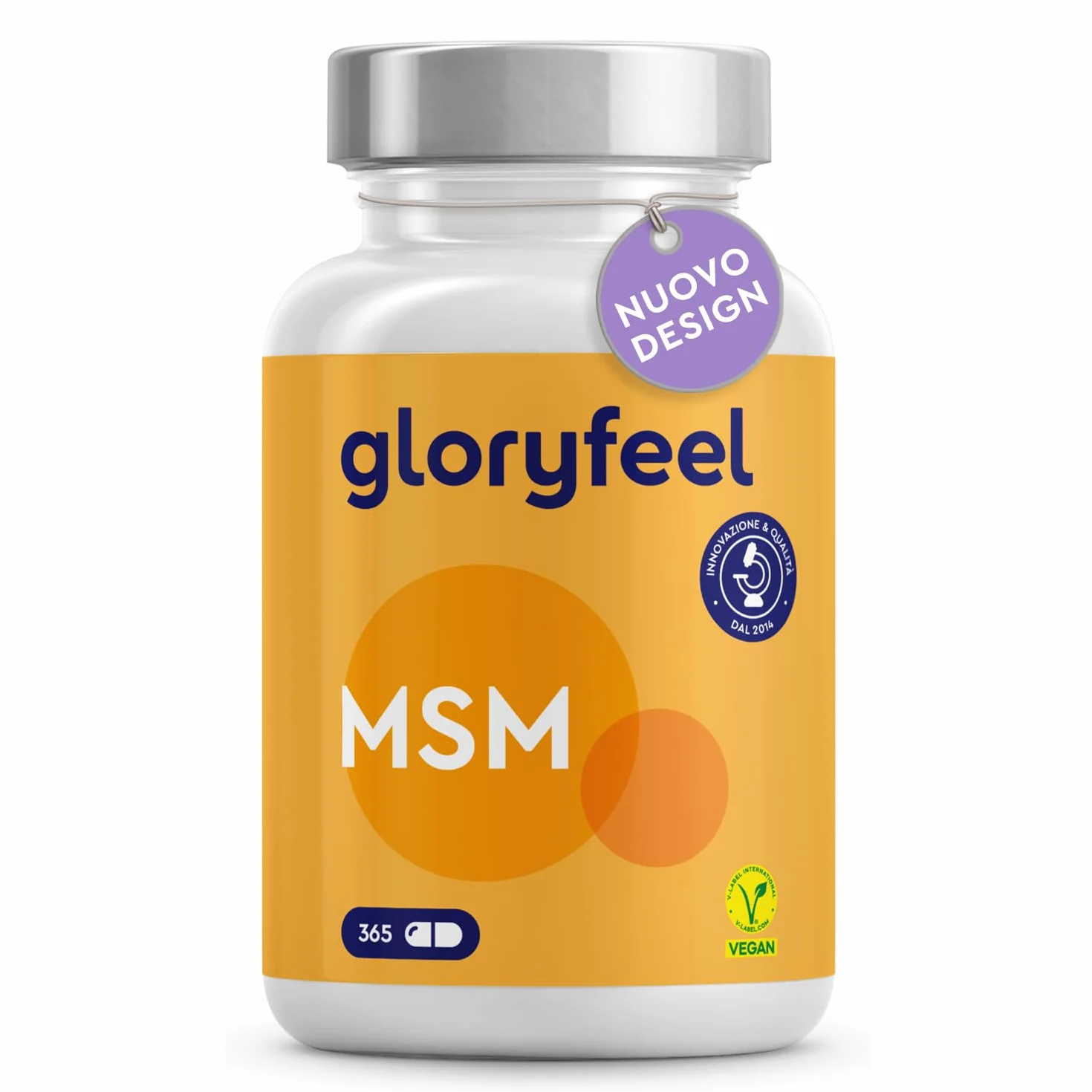Integratore MSM Puro 99,9% Metilsulfonilmetano Zolfo Organico 1600mg 365 capsule vegan