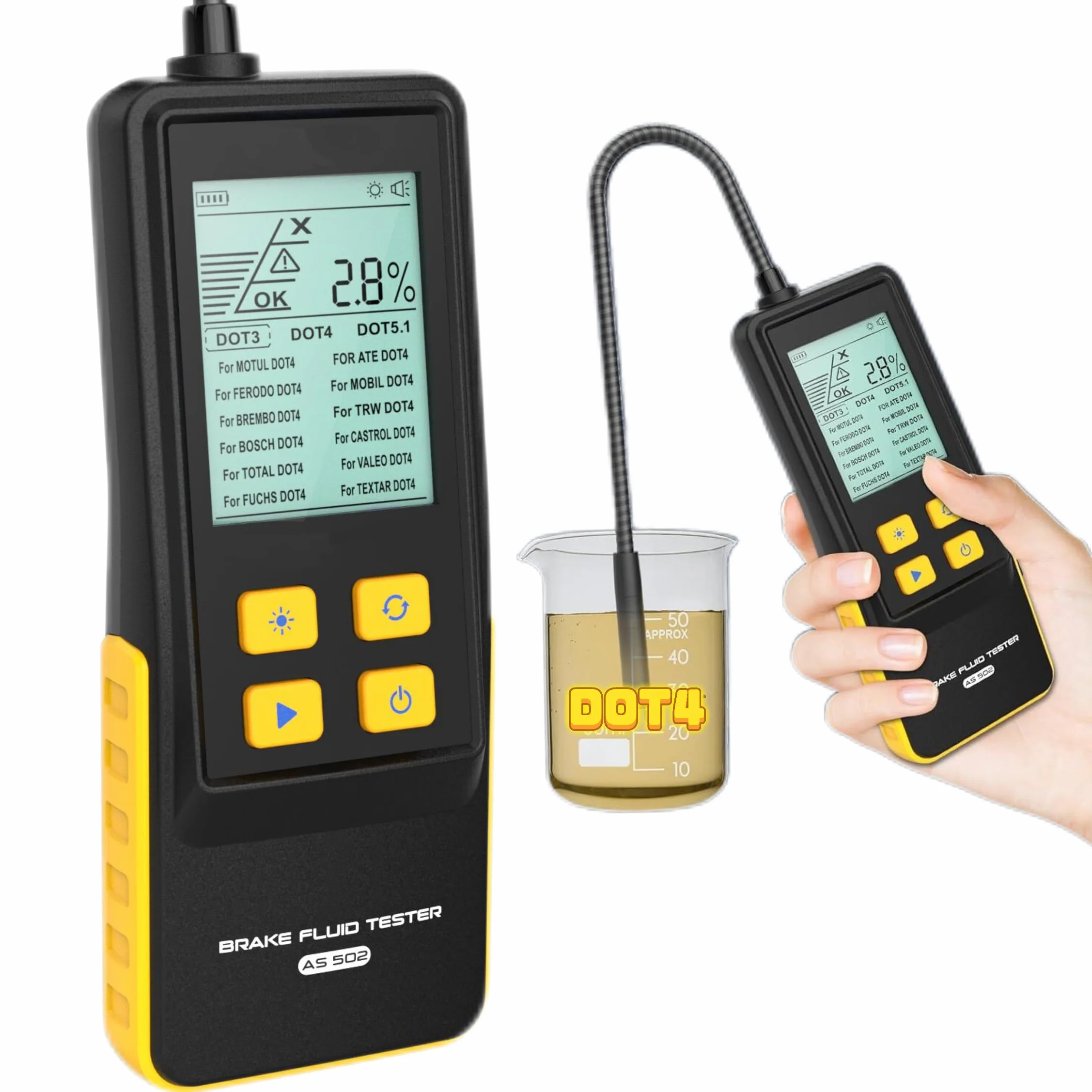 Tester Liquido Freni Alta Precisione per Auto DOT3 DOT4 DOT5.1