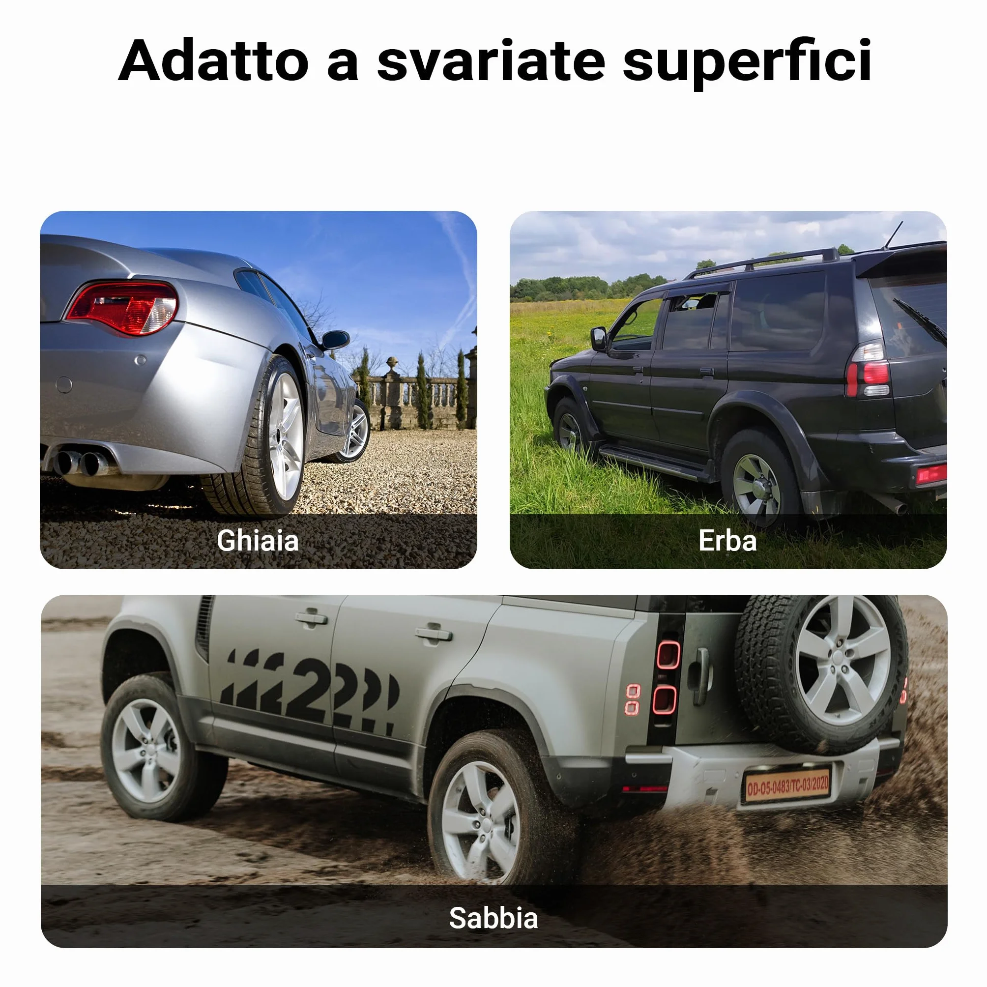 Cunei fermaruota Wiltec 3 altezze 40/70/100 mm Set 2 pezzi capacità carico 3 t per auto camper roulotte
