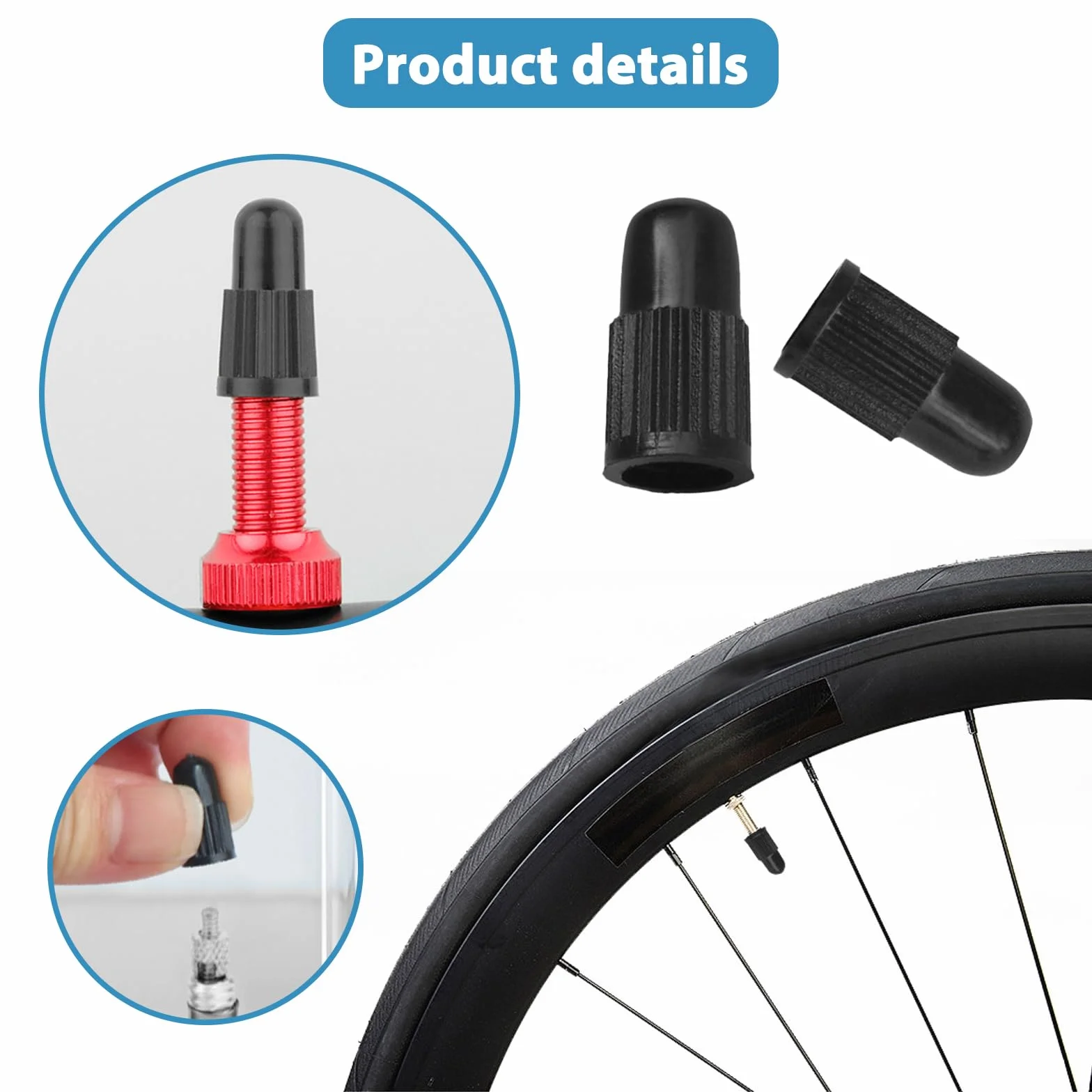 30 Pezzi Tappo Valvola Presta per Bicicletta Nero Plastica Cappucci Antipolvere Durevole Riutilizzabile