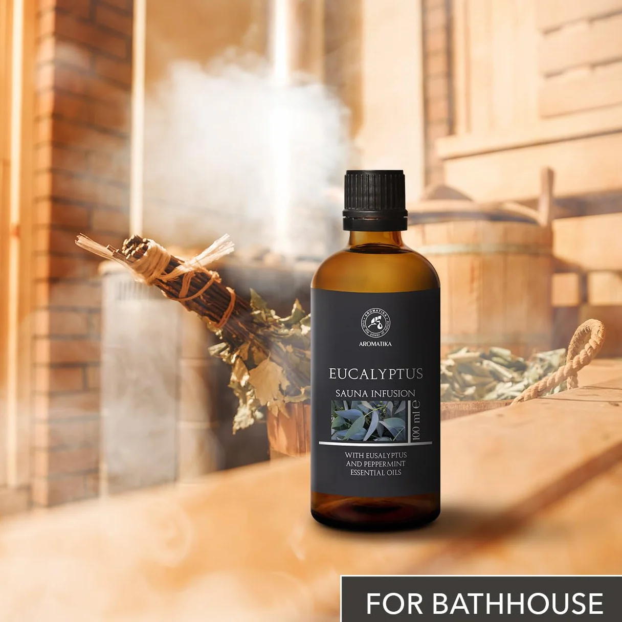 Olio Essenziale di Eucalipto e Menta Piperita 100ml per Sauna e Bagno - Aromaterapia Naturale