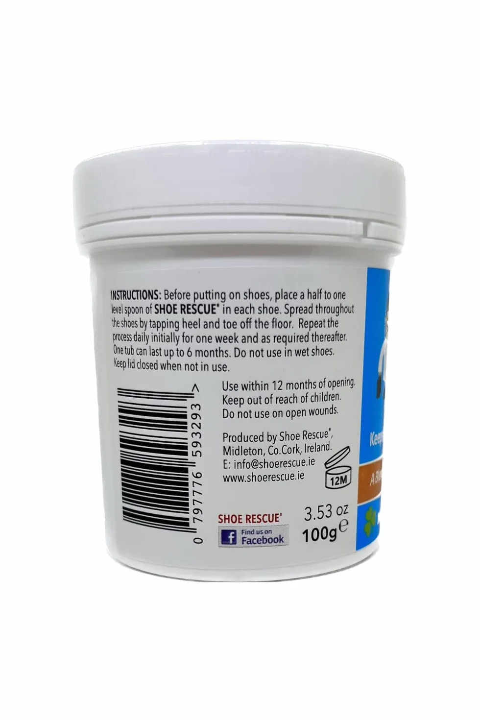 Shoe Rescue Polvere per scarpe 100g Elimina l'odore Deodorante naturale podologo
