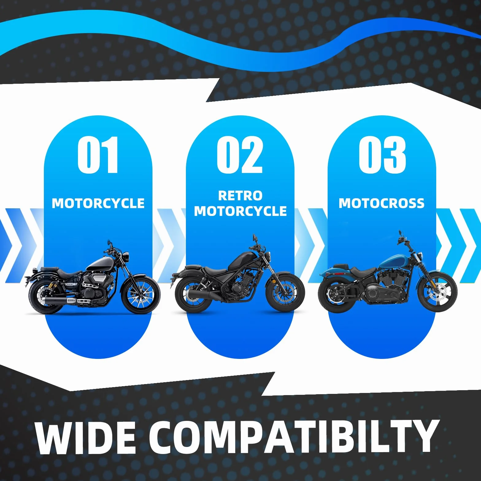 DREAMIZER Manubrio per Moto 25mm 1" Ape Hanger Compatibile Chopper Cruiser
