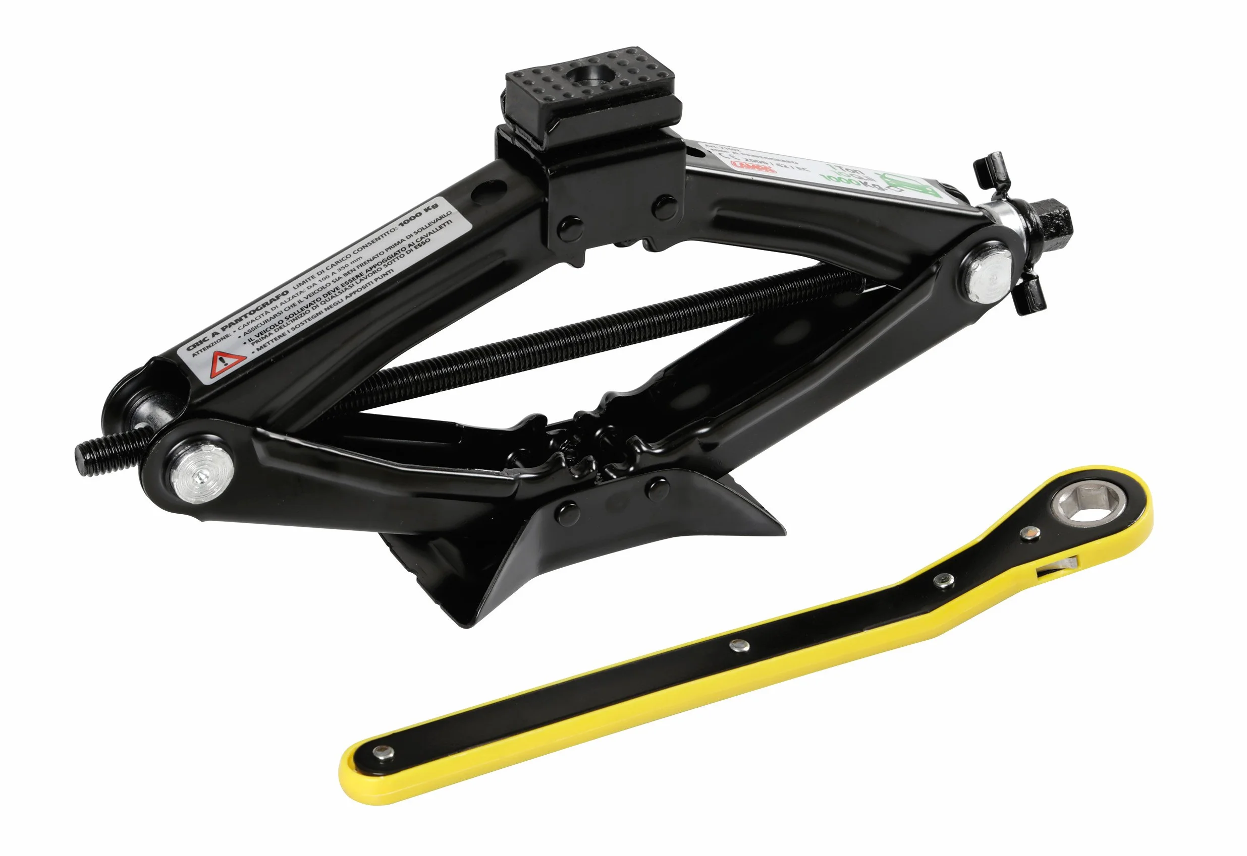 Lampa cric a pantografo con cricchetto 1000 kg