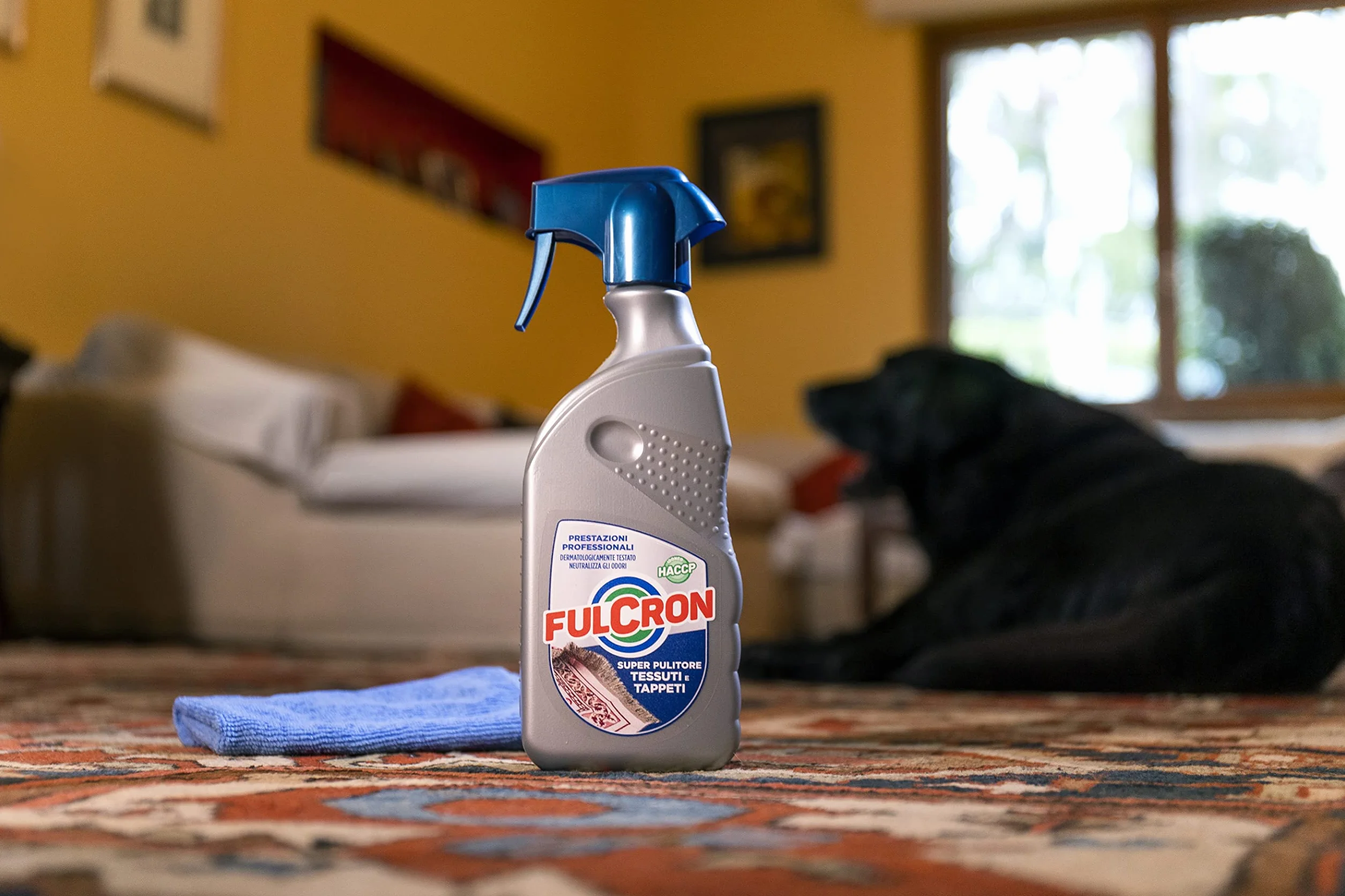 FULCRON Super Pulitore Tessuti e Tappeti 500 ml, Detergente con Formula Antiodore