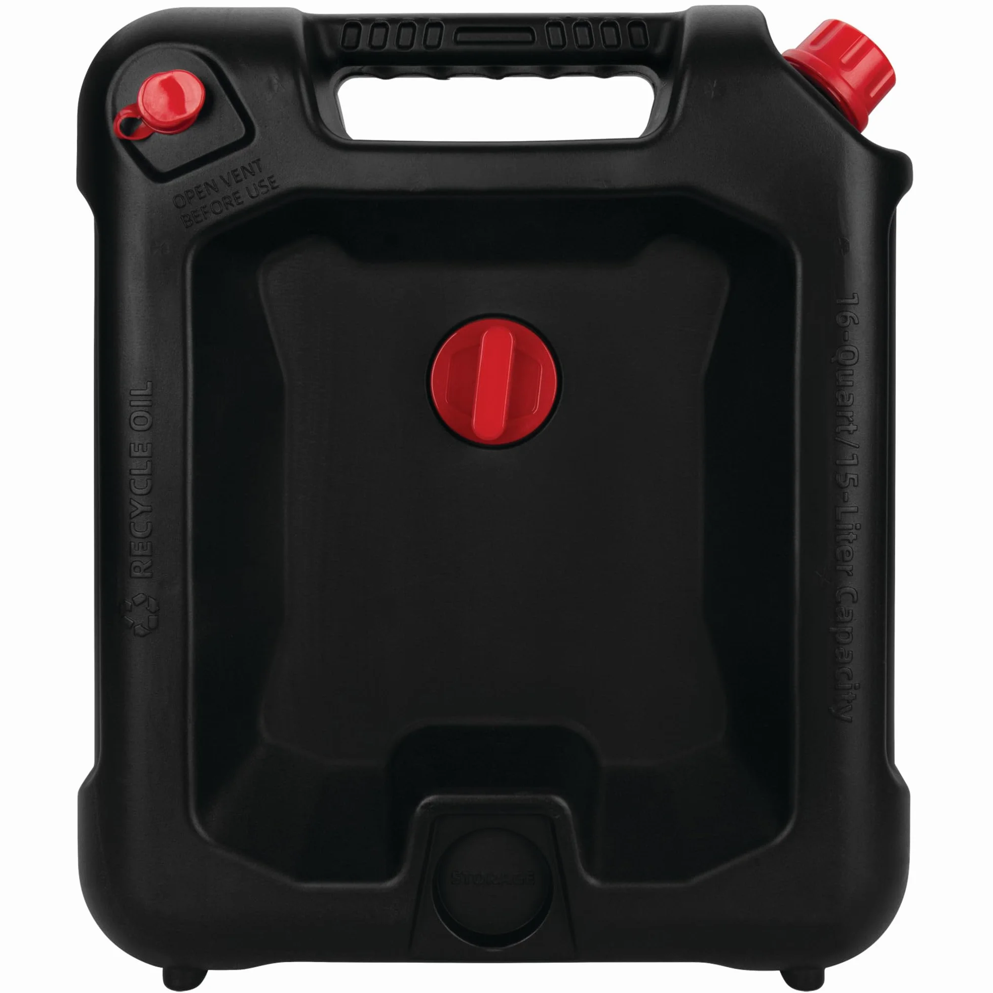 PERFORMANCE TOOL W4076 Contenitore di Scarico dell'olio da 16 Litri, pozzo di Scarico Profondo, Maniglie Integrate, guarnizioni in Gomma di Tenuta, Nero