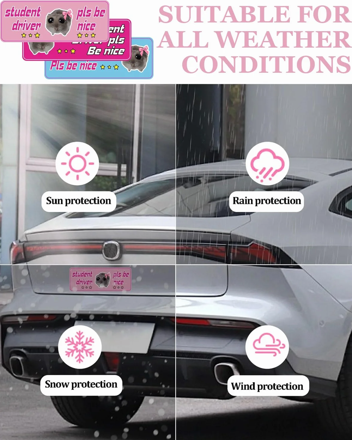 Magneti per Auto Neopatentati a Forma di Gatto Riflettenti 3 Pezzi