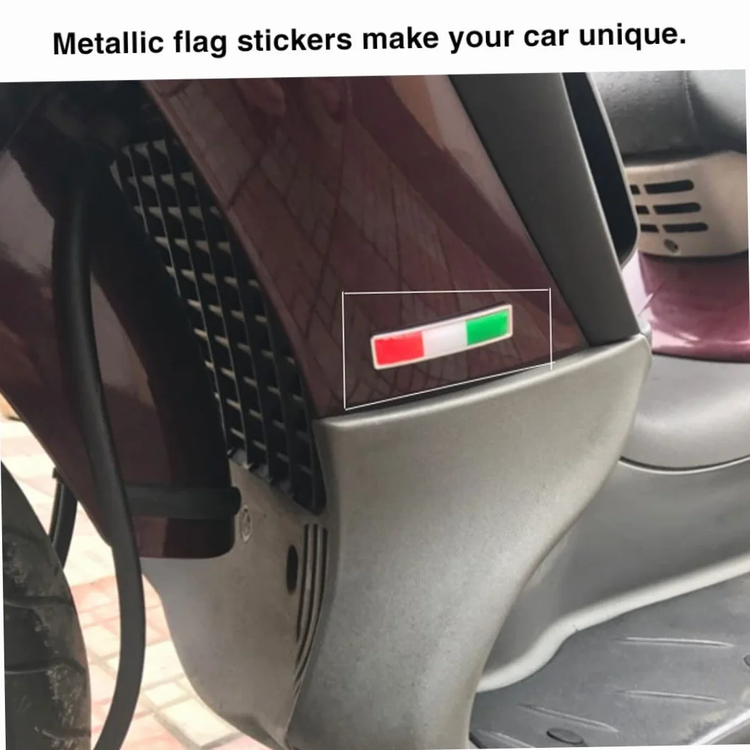 2 pezzi adesivi metallici della bandiera nazionale, adesivi di cartelli per auto, bandiera italiana per le decalcomanie per auto 3d emblema accessori per paraurti 3D