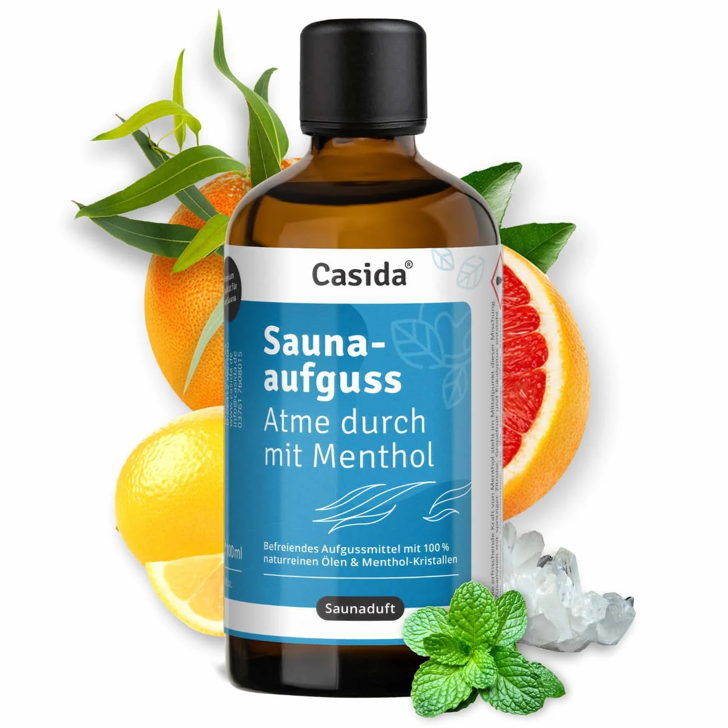 Casida Infusione per sauna mentolo oli essenziali naturali limone pompelmo eucalipto 100 ml