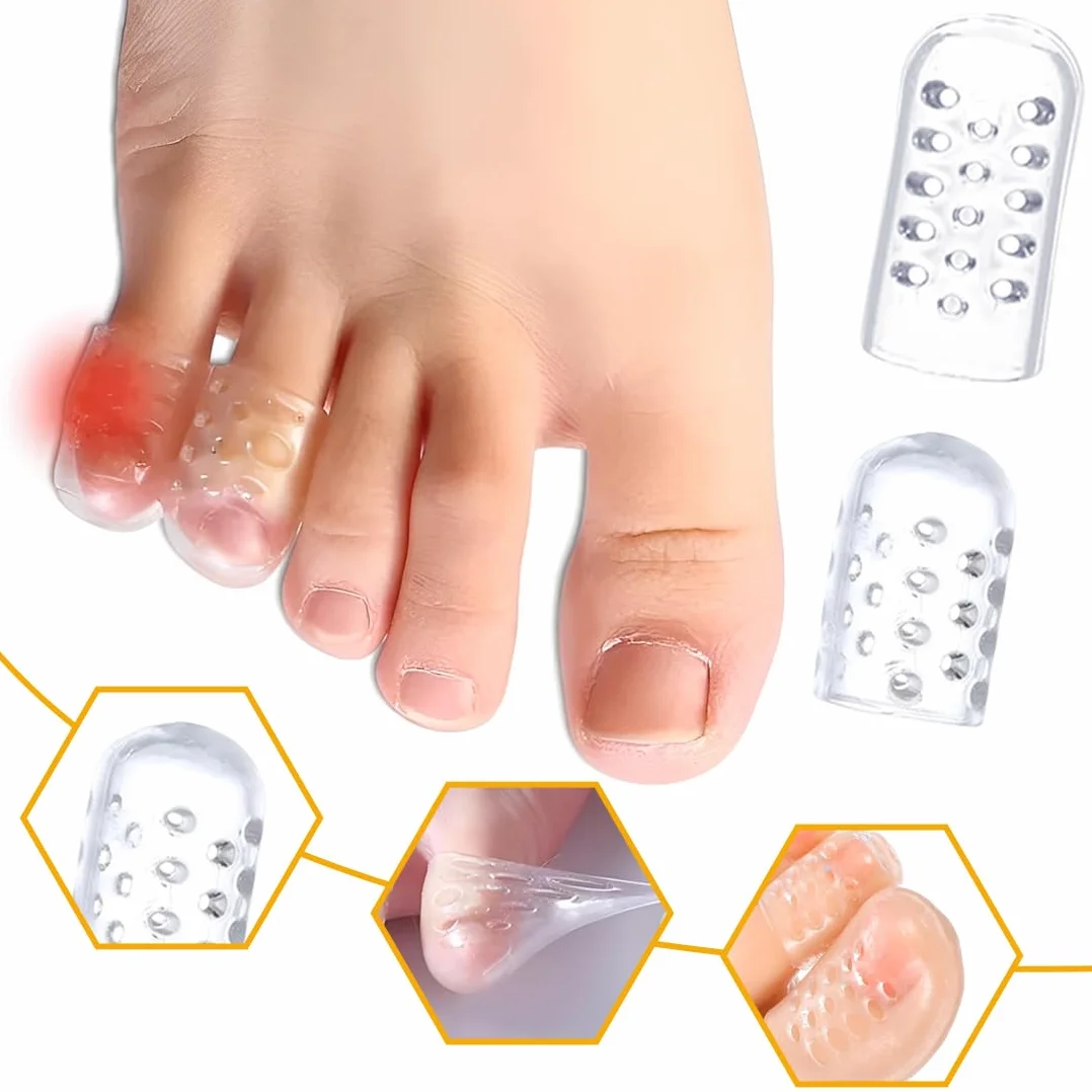 Silicone Toe Protectors 20 Pezzi, Copri Traspiranti Separatore Alluce, Sollievo Vesciche Calli Perdita Unghie Attrito