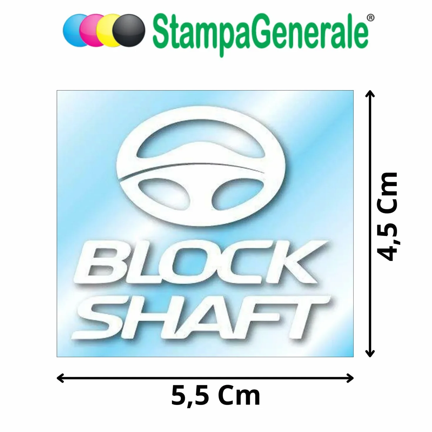 StampaGenerale 4 Adesivi Antifurto Auto Block Shaft PVC 5,5x4,5 cm Sticker Deterrente Visivo