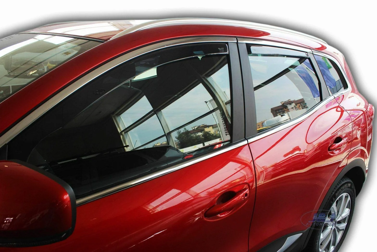 Deflettori d'Aria Heko per Renault Kadjar dal 2015, Set 4 Pezzi Nero Fumé
