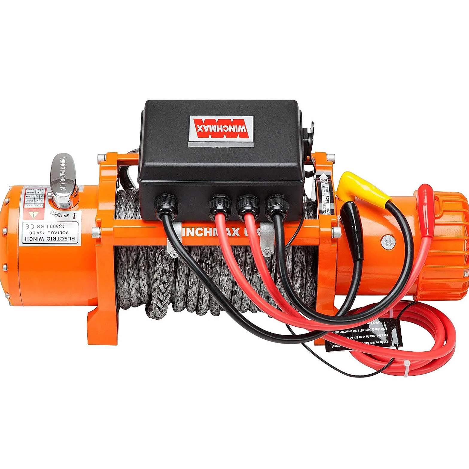 Verricello Elettrico Winchmax 13500 lb 6123 kg 24V Arancione Corda Sintetica Dyneema SK75