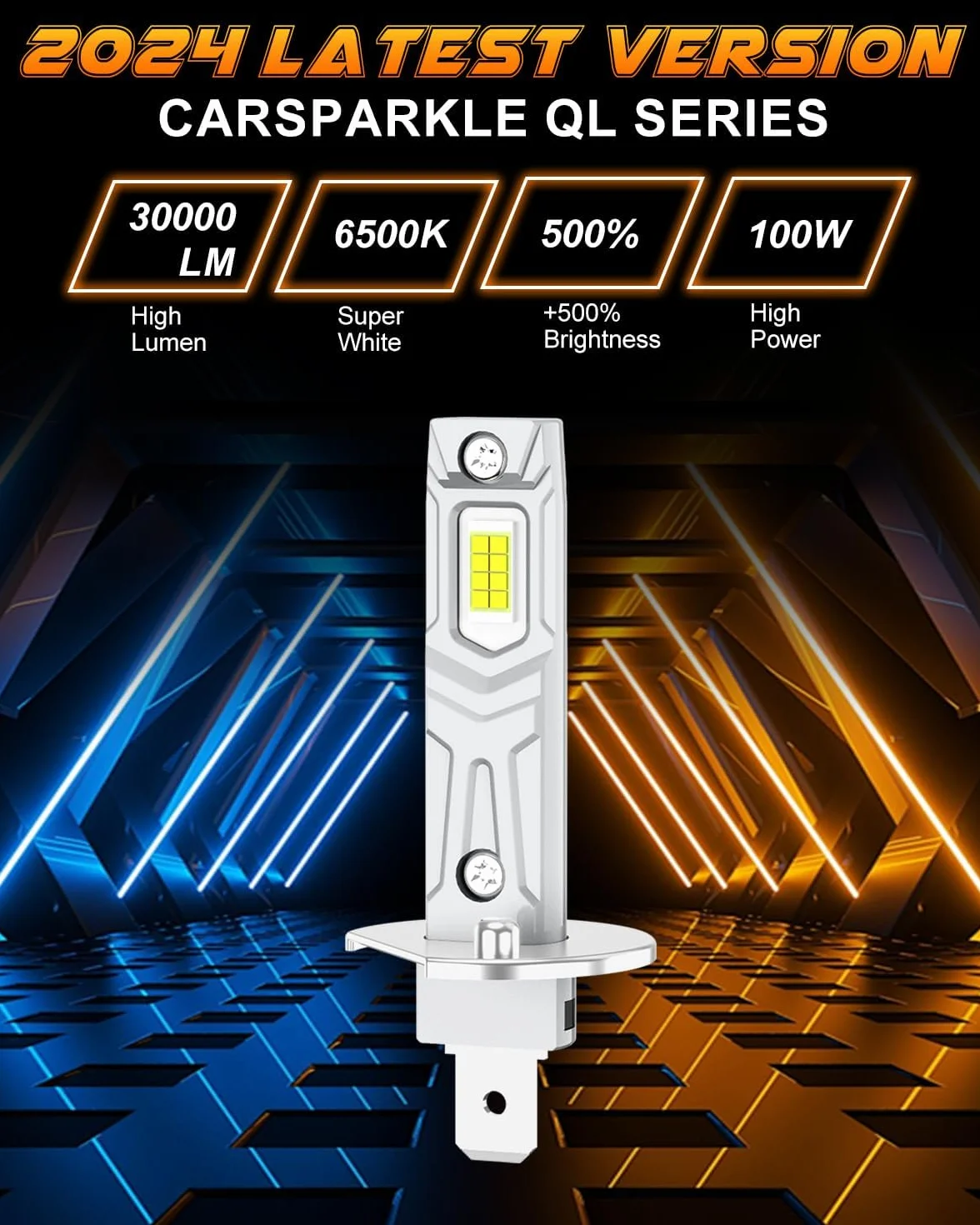 AUXIRACER H1 LED Lampadine 30000LM 12V 6500K Luce Bianca Pacco da 2