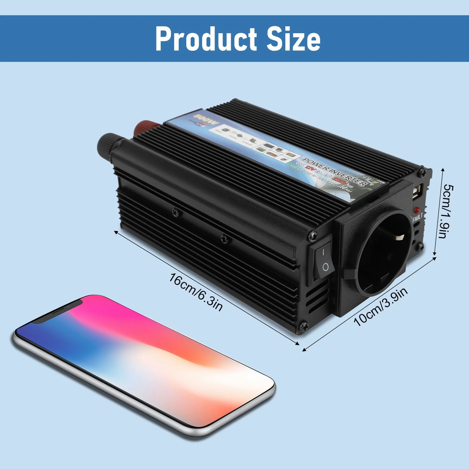 Convertitore di Potenza 350W 12V 220V DC AC USB Onda Sinusoidale Modificata