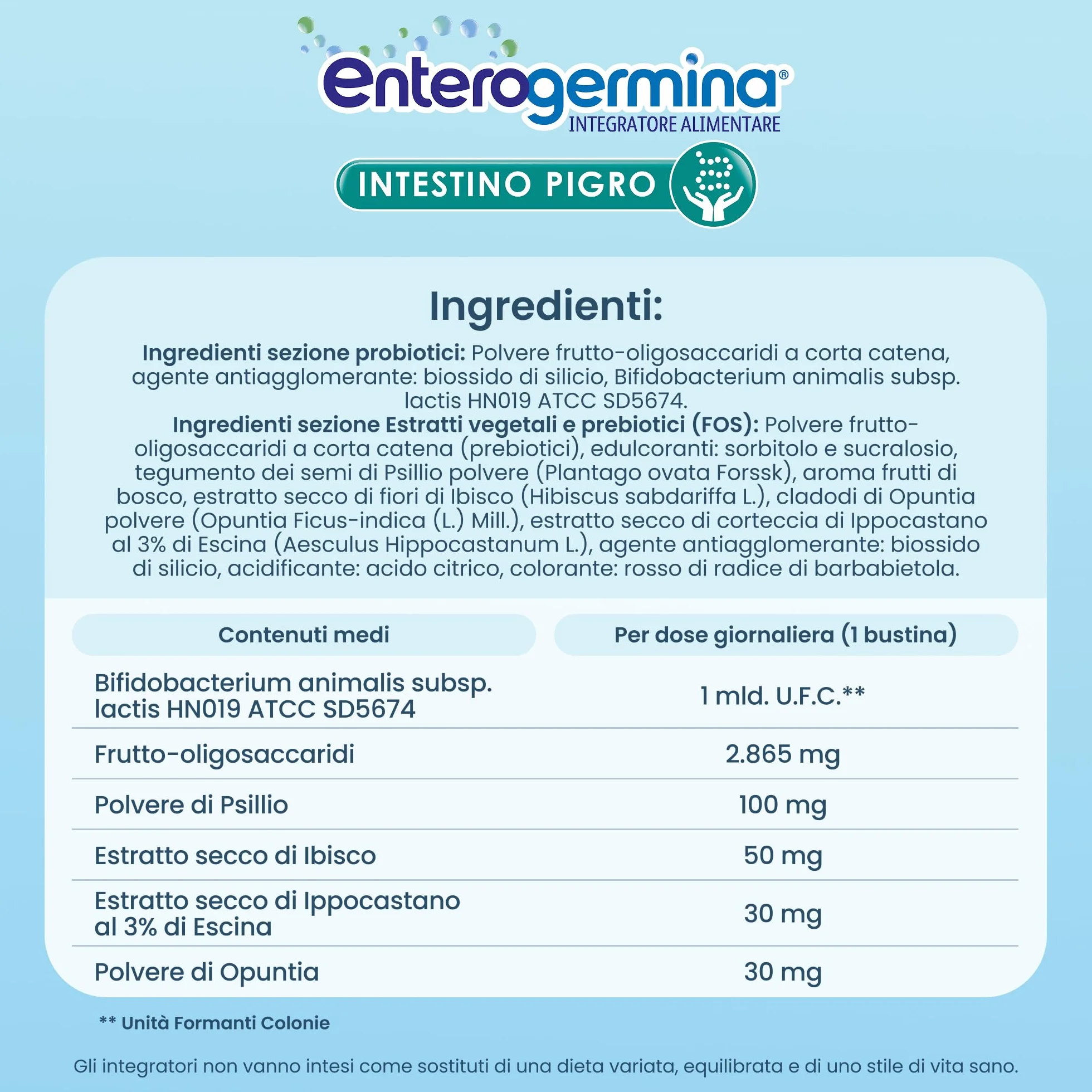 Enterogermina Intestino Pigro Probiotici Prebiotici Integratore Regolarità Intestinale 20 Bustine Gusto Frutti di Bosco