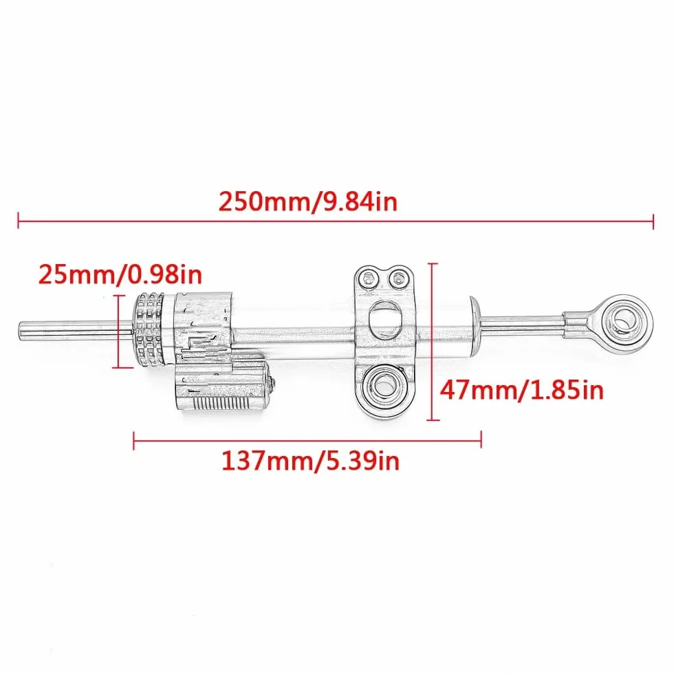 Ammortizzatore di Sterzo con Staffa Accessori Moto per Yamaha per MT-09 per Tracer 900 per FJ-09 2013 2014 2015 2016 2017 (Damper Set - Black)