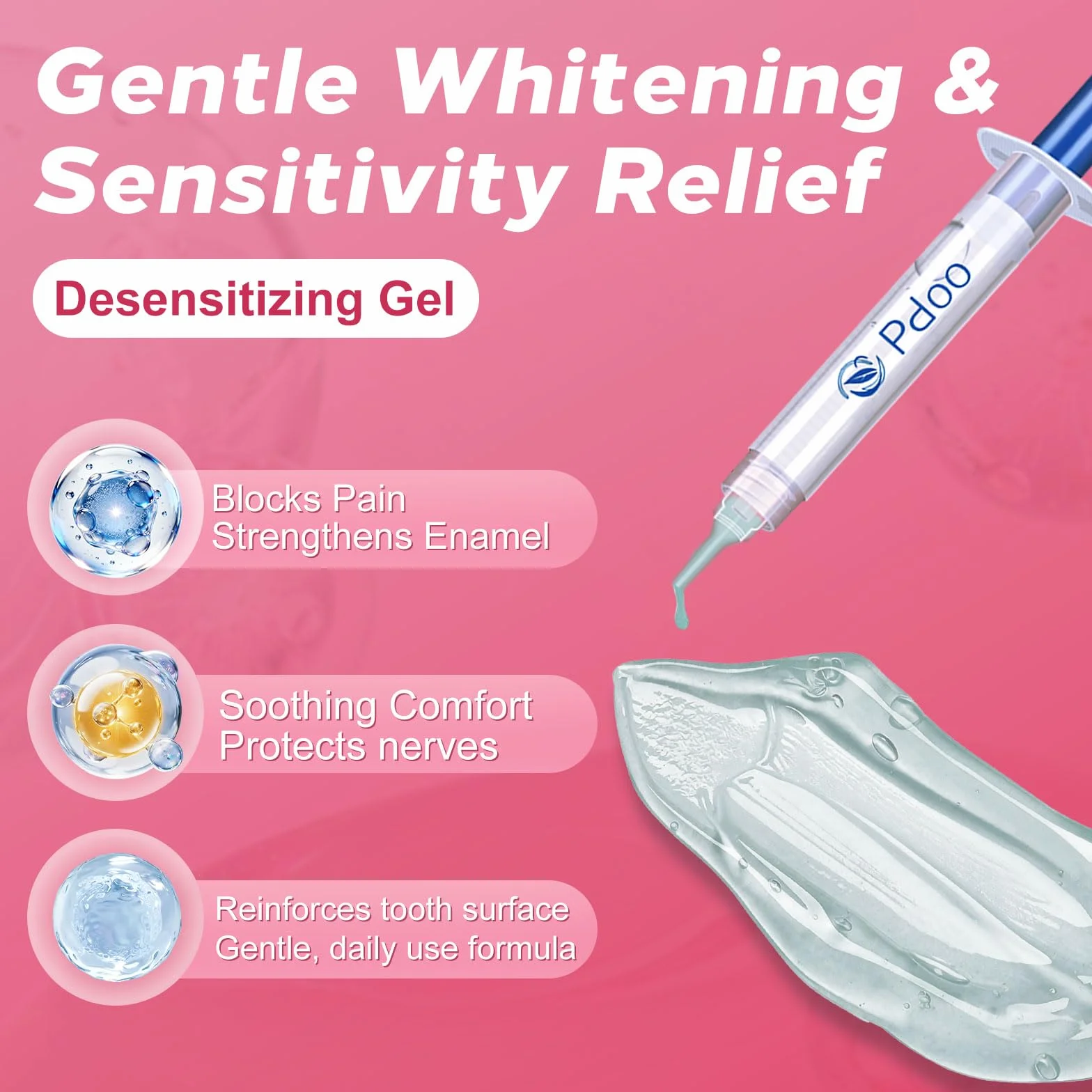 Kit Sbiancante Denti con Luce LED, 5 Gel da 3 ml, Mascherina Dentale per Sbiancamento Immediato