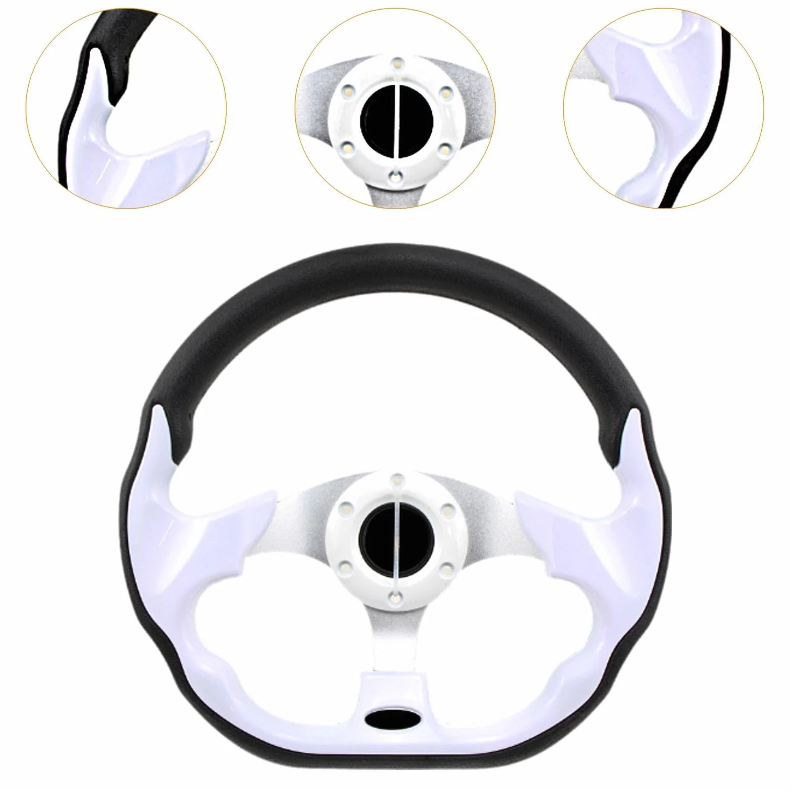 Volante di Ricambio per Auto Da Corsa Sportiva o, Antiscivolo, per Barche, 32 Cm, Bianco