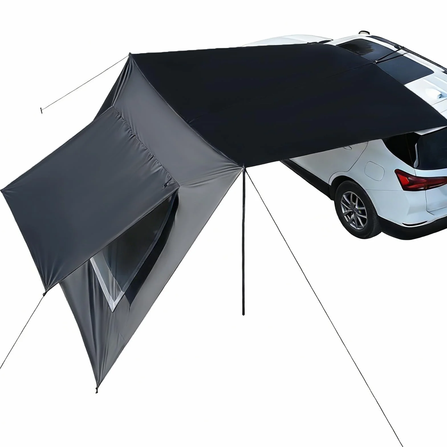 WingFly Tenda Da Campeggio Per Camper, 2,9 X 4,8 M, Tenda Da Sole Impermeabile E Protezione Solare Per Portellone Posteriore, Con Palo (Nero)