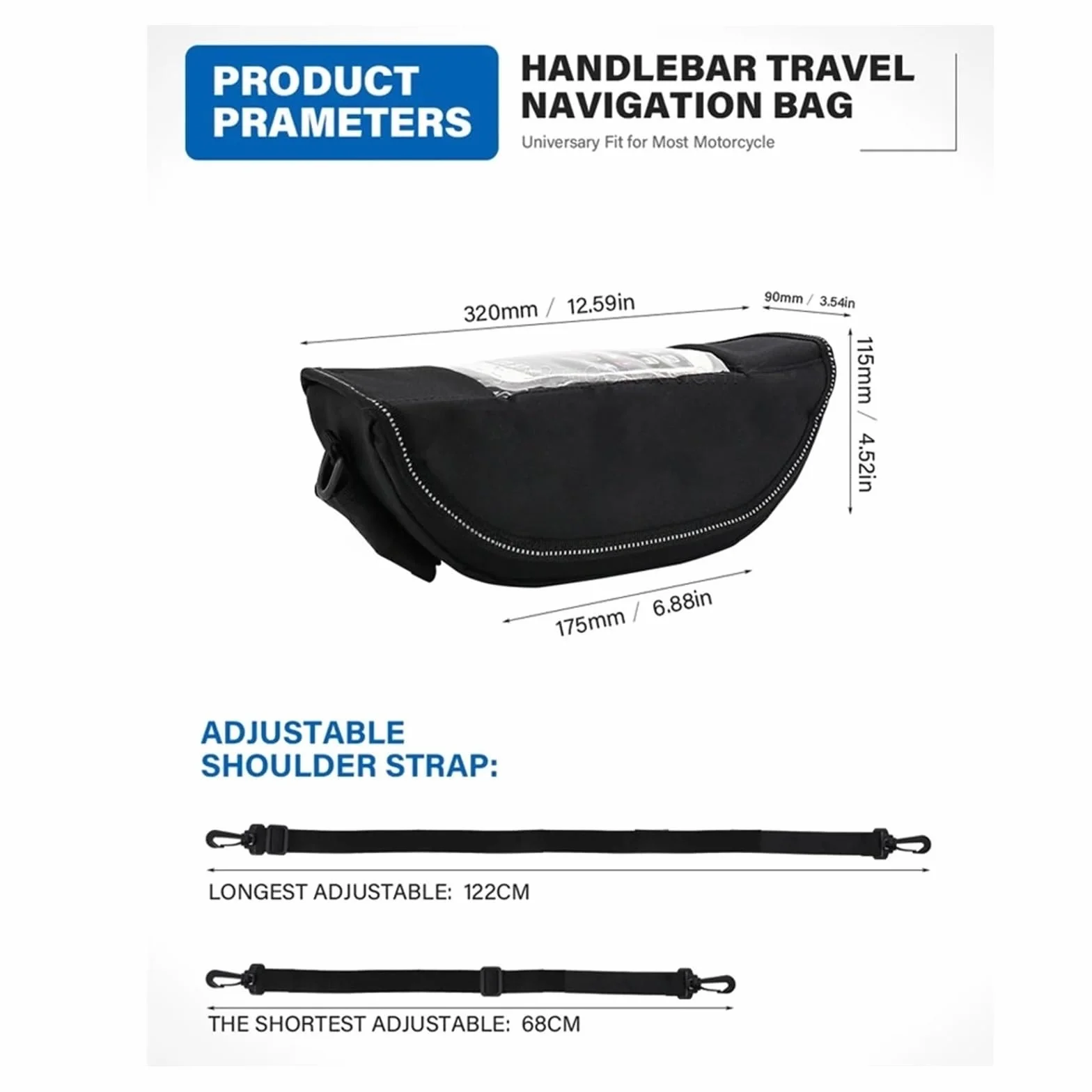 moto manubrio di navigazione borsa da viaggio Per Fantic Caballero 500 700 Accessori Per Moto Borsa Porta Attrezzi Impermeabile E Resistente Alla Polvere Comoda Da Manubrio Viaggio(Aa-12)