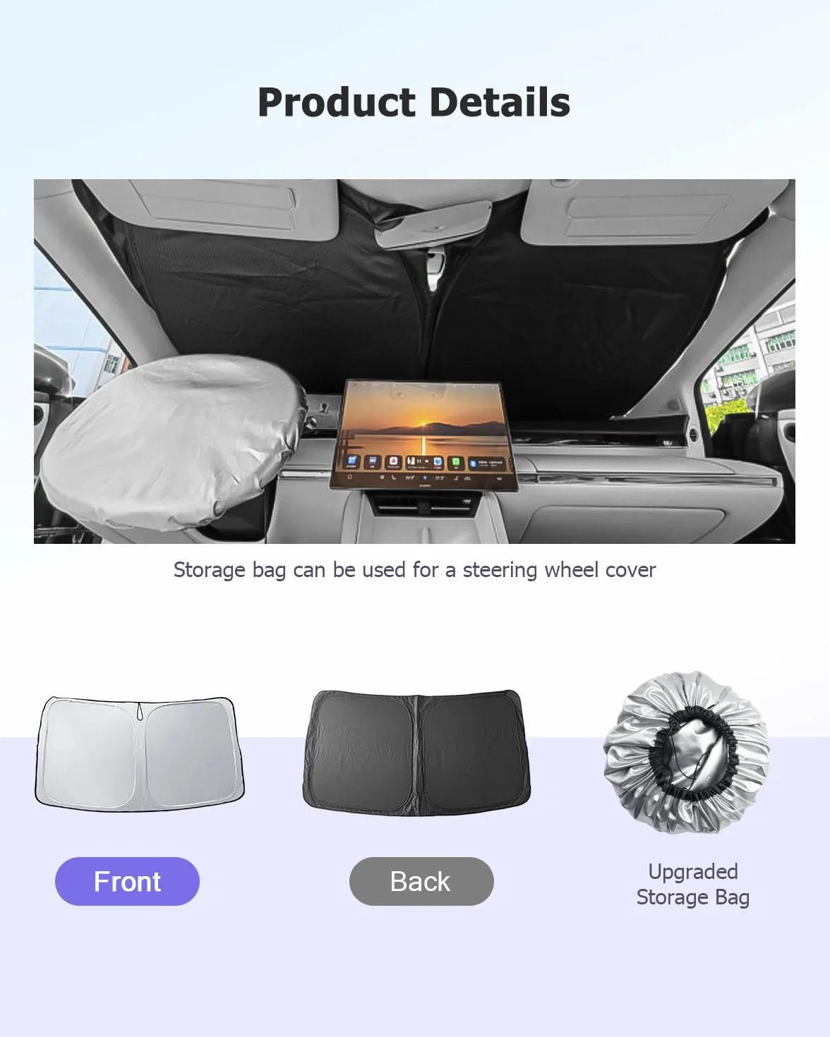 Parasole Auto per Dacia Duster 3 2024 2025 2026 Protezione Parabrezza Anteriore Riflettente UV Copri-Volante