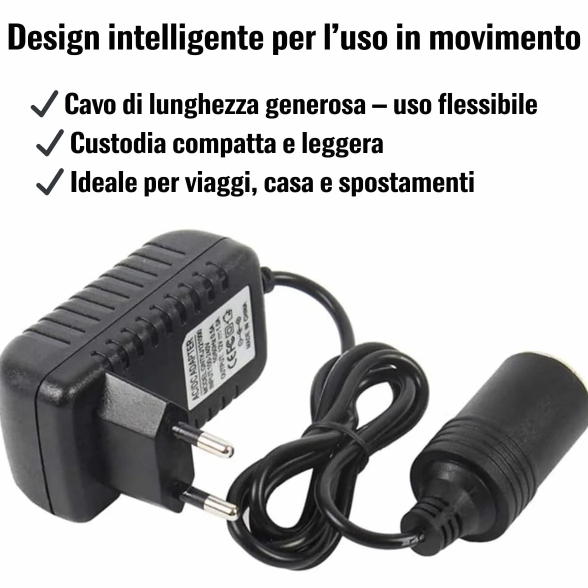 Alimentatore AC/DC 100-240V a 12V 3A 36W Inverter per Auto Compressore Pompa Aria