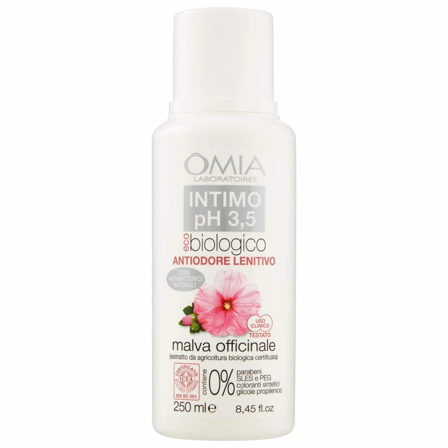 Omia Sapone Intimo Eco Bio Ph 3.5 Malva Officinalis Detergente Intimo 250ml