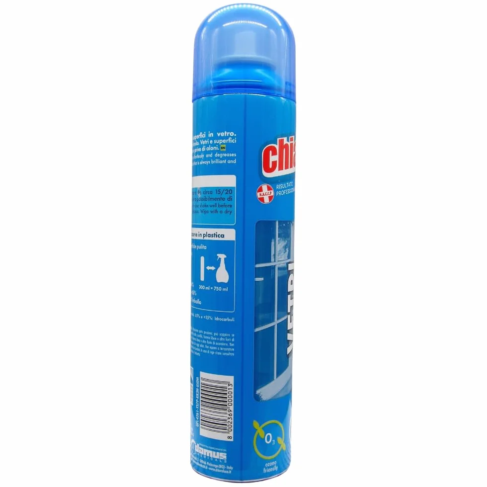Chiaro Luce Vetri Spray 300ml (4 Flaconi) Pulizia Senza Aloni per Vetri, Specchi, Schermi