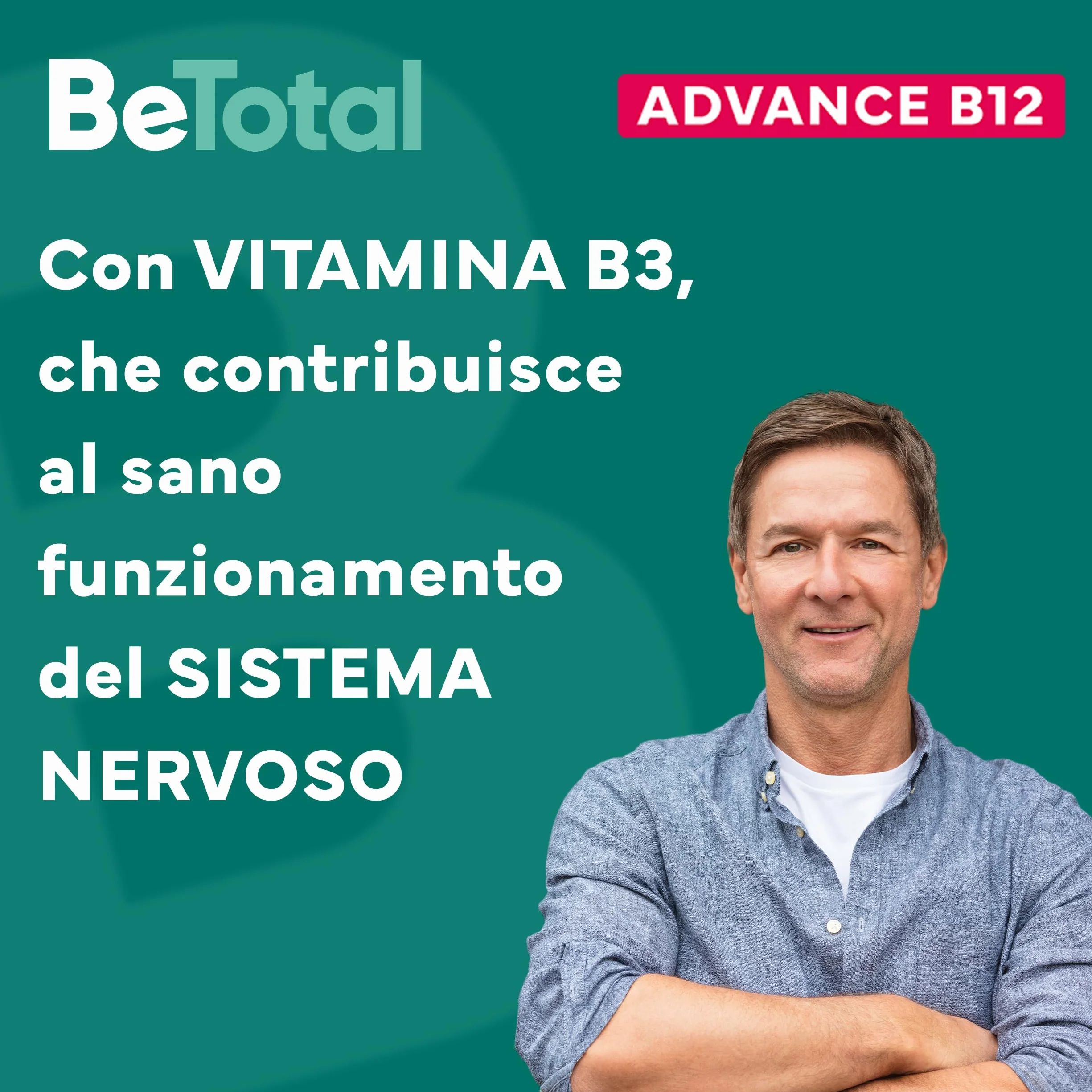 Be-Total Advance B12 Integratore Alimentare Vitamina B12 30 Flaconcini