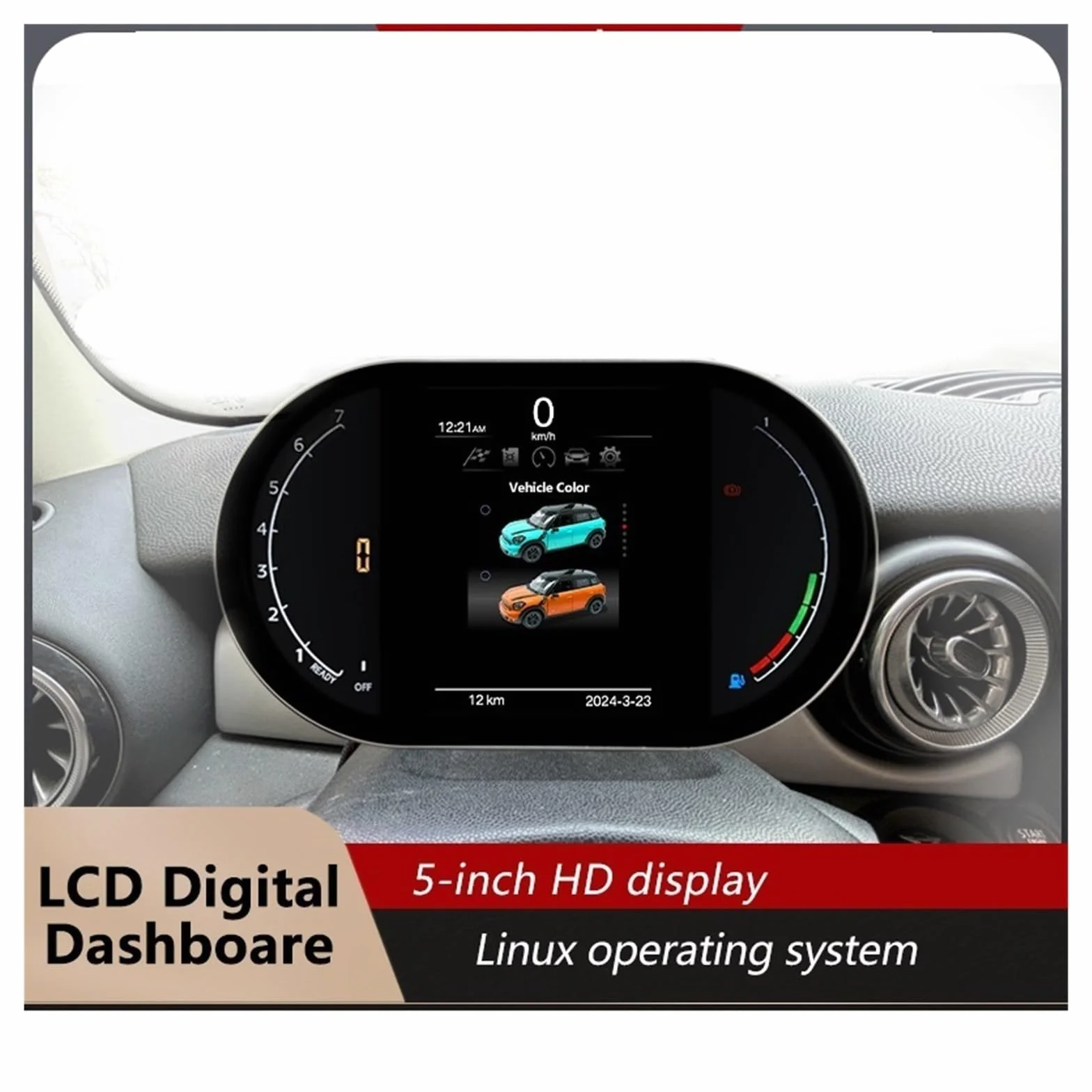 Cruscotto digitale compatibile con BMW Mini Serie F F54 F55 F56 F57 F60 2014-2023 Tachimetro LCD Cluster Pannello strumenti