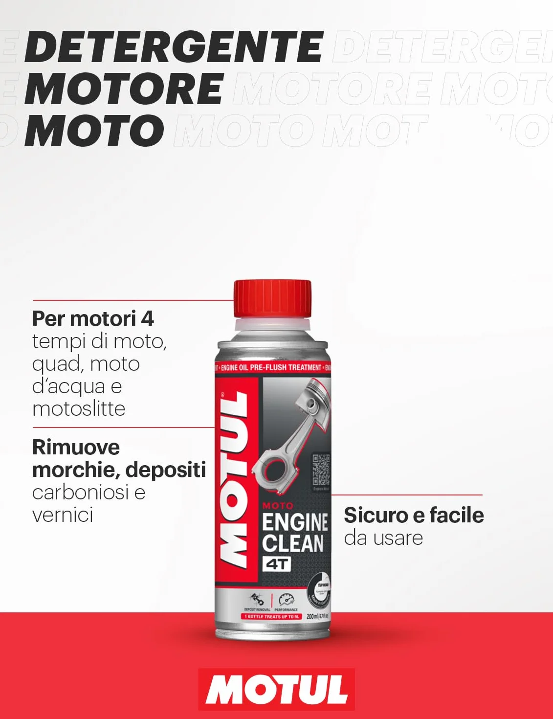Motul Engine Clean Moto Detergente per Motore Additivo Curativo 4 Tempi 200 ml