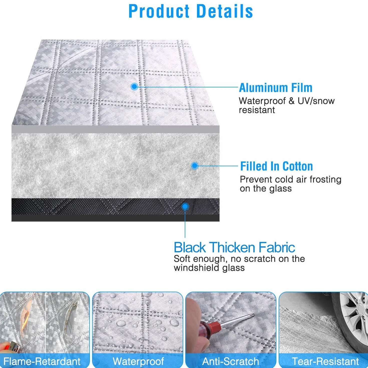 CICMOD Copri Parabrezza VW T5 T6 Antighiaccio Telo Esterno Parasole Auto Inverno Neve Gelo