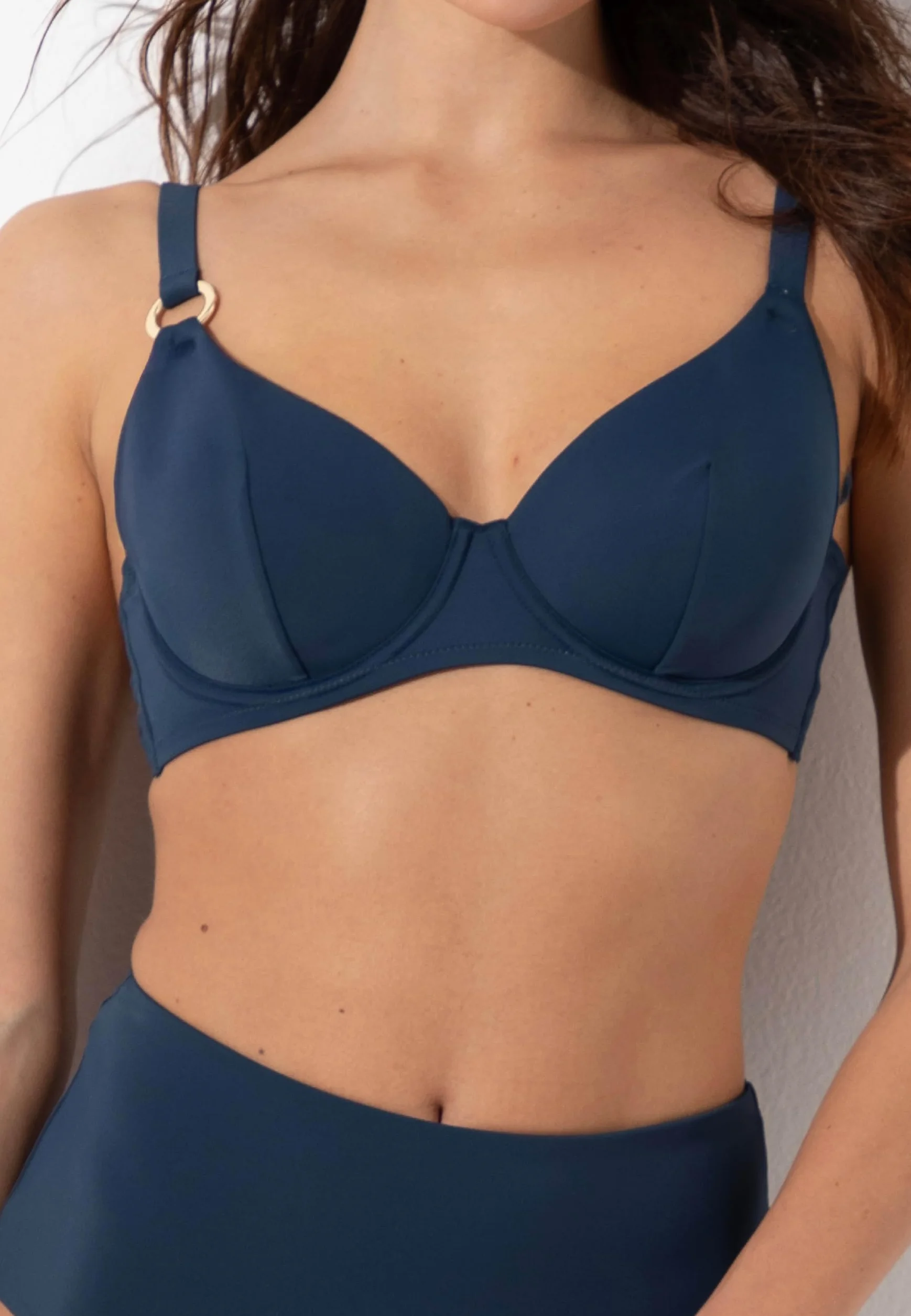 Lovable Reggiseno con Ferretto e Coppe con Apice Alto Microfibra Modellante Rephined Shaping Micro Donna Blu Scuro 38C