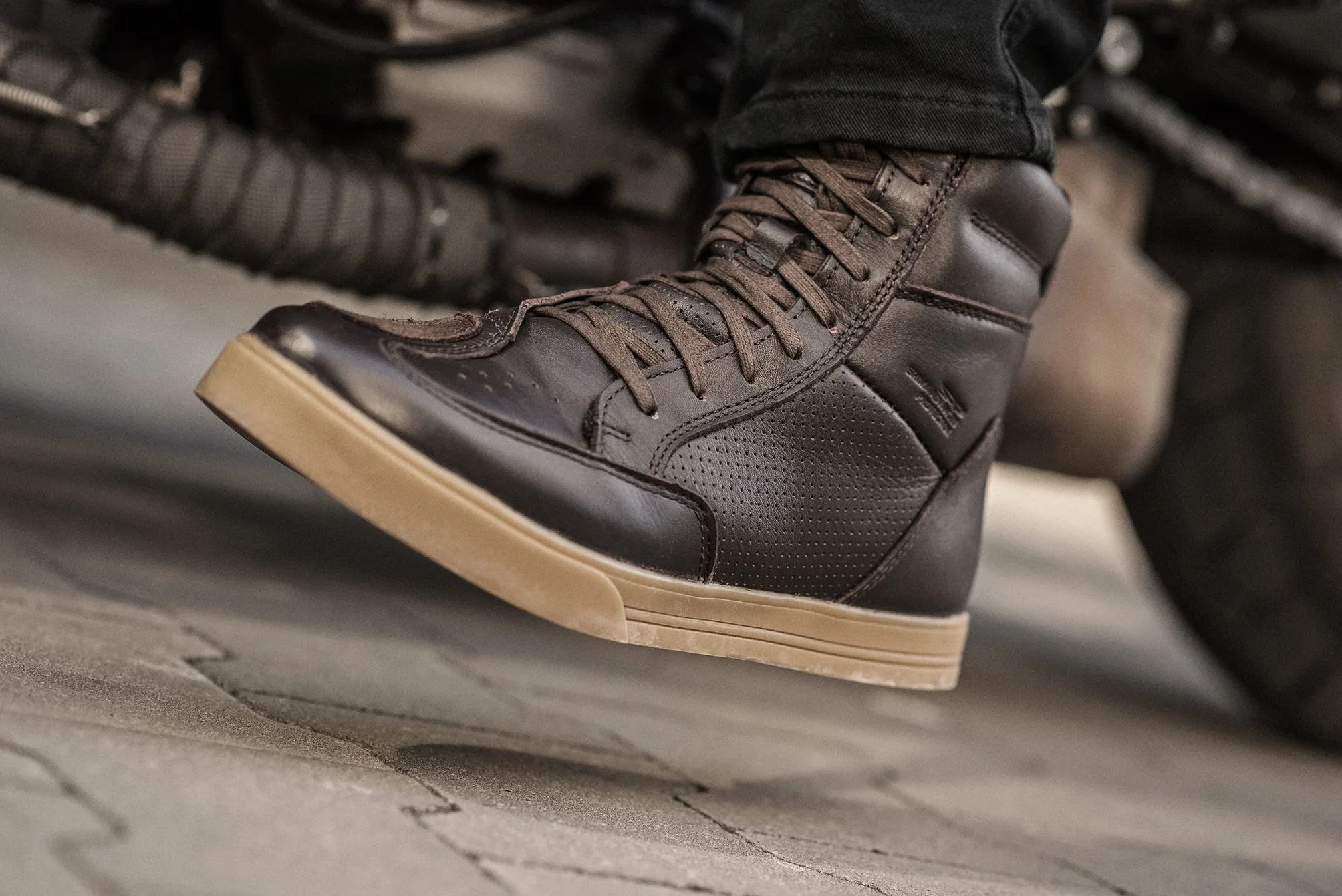 SHIMA BLAKE, Scarpe Moto Uomo - Rinforzate Stivali Moto Uomo in Pelle, Supporto alla Caviglia