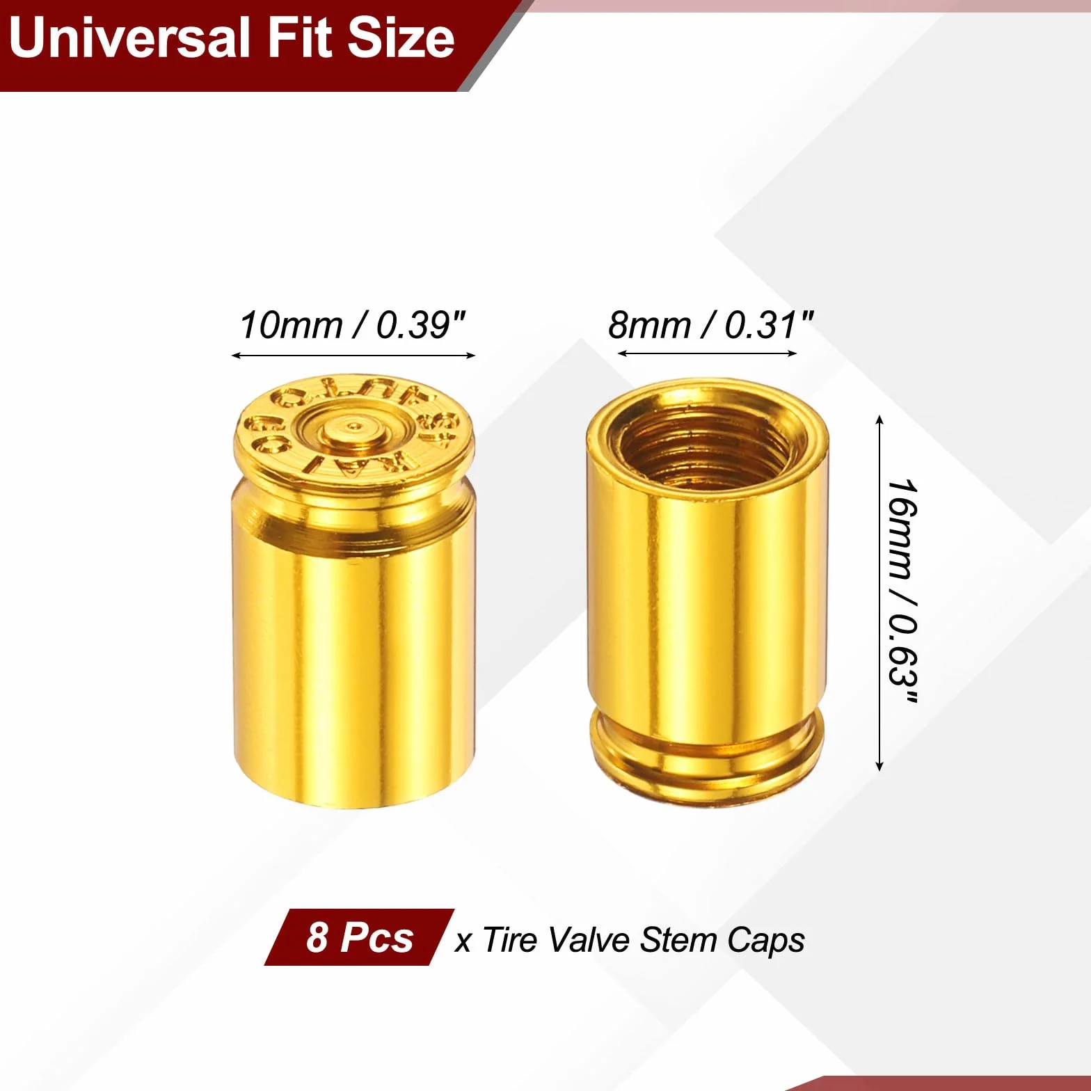 PATIKIL Tappi Gomme Auto 8Pz Tappo Valvola Pneumatici Universali in Lega di Alluminio per Auto SUV Camion Moto Biciclette Oro