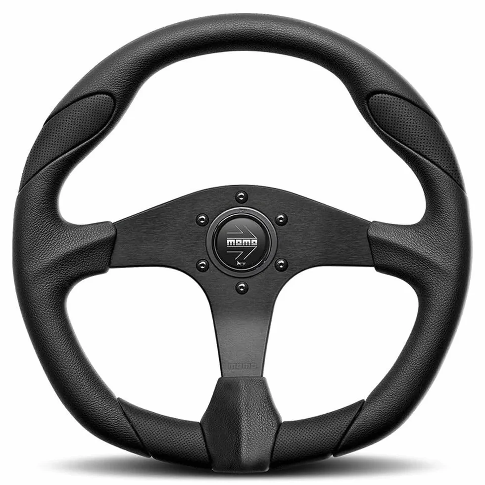 MOMO Volantino Quark 350 MM PELLE NERA