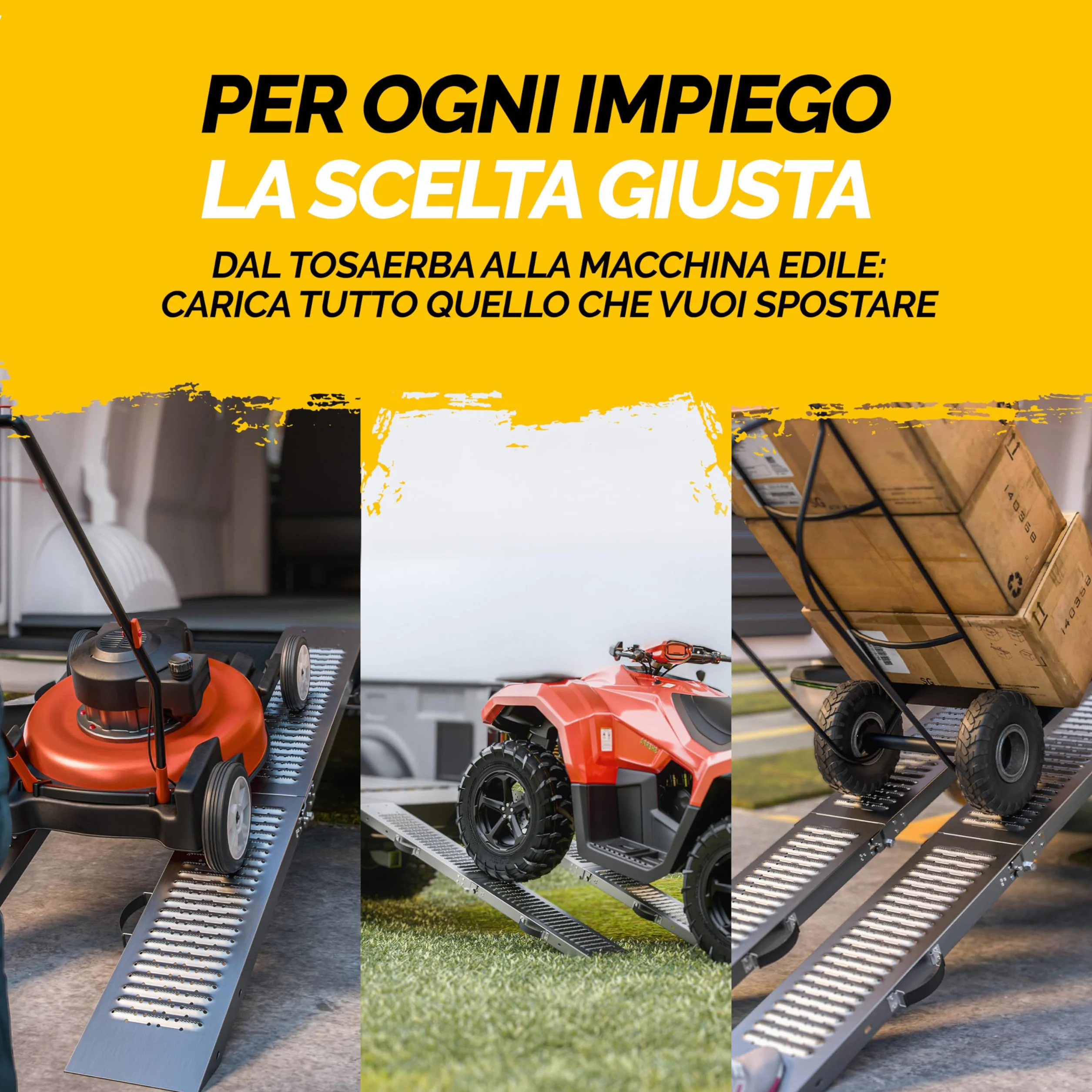 Monzana 2x Rampa di Carico Pieghevole Max. 400kg Acciaio Zincato Antiscivolo Pedane Moto Quad