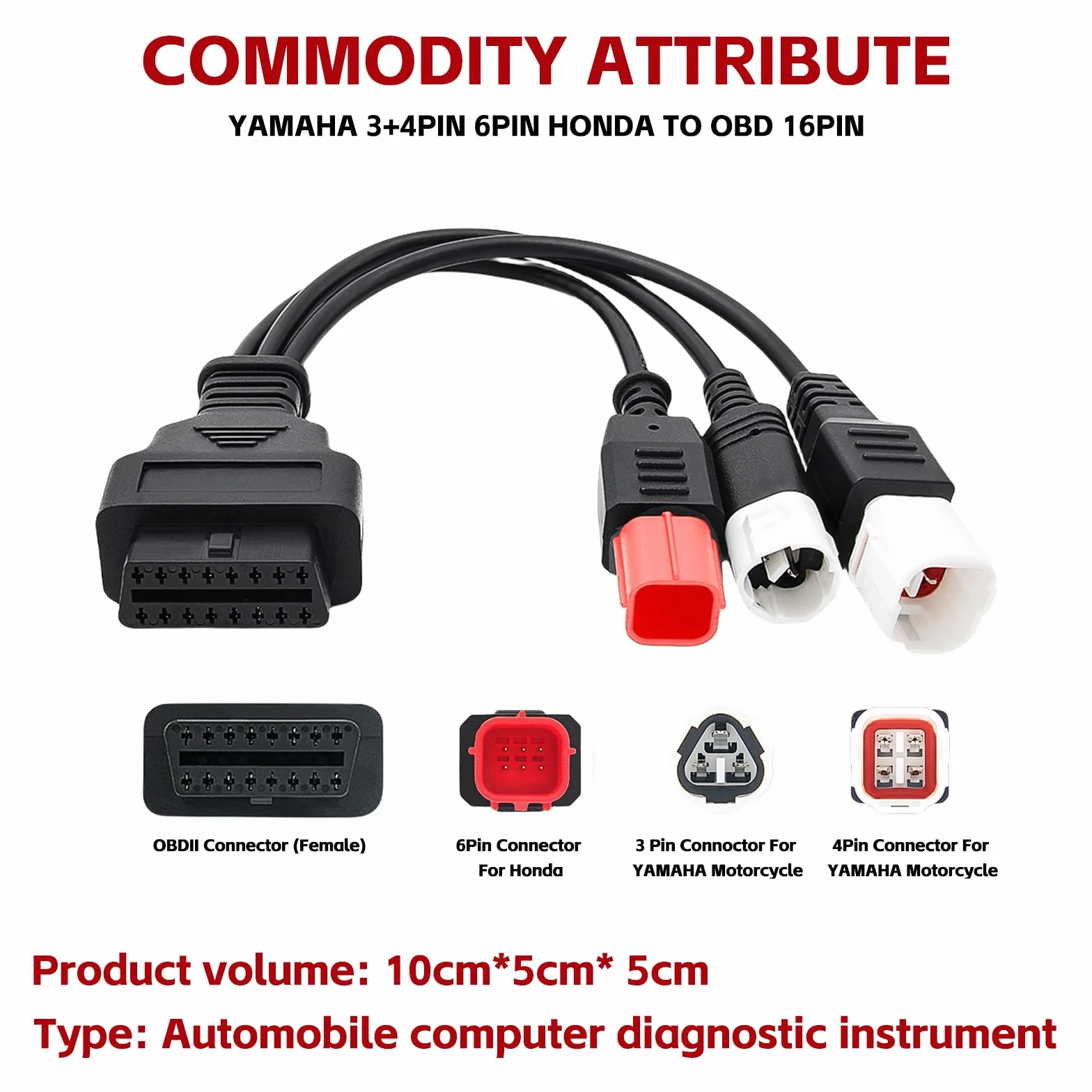 Vegena Adattatore Cavo Diagnostico OBD2 13pin 4pin 6pin a 16pin per Presa Accendisigari