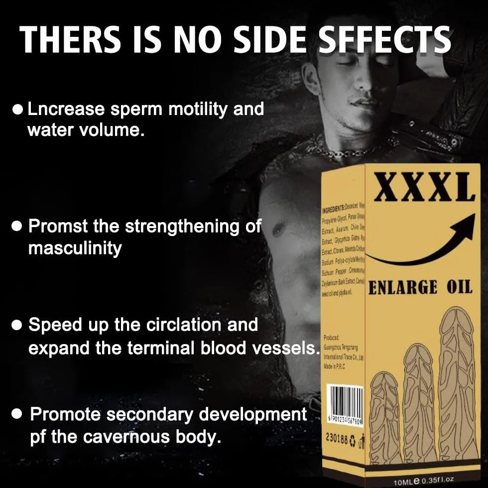 Olio essenziale 10 ml per uomo, olio per ingrandimento del pene extra forte, miglioramento erezione (2 pezzi)